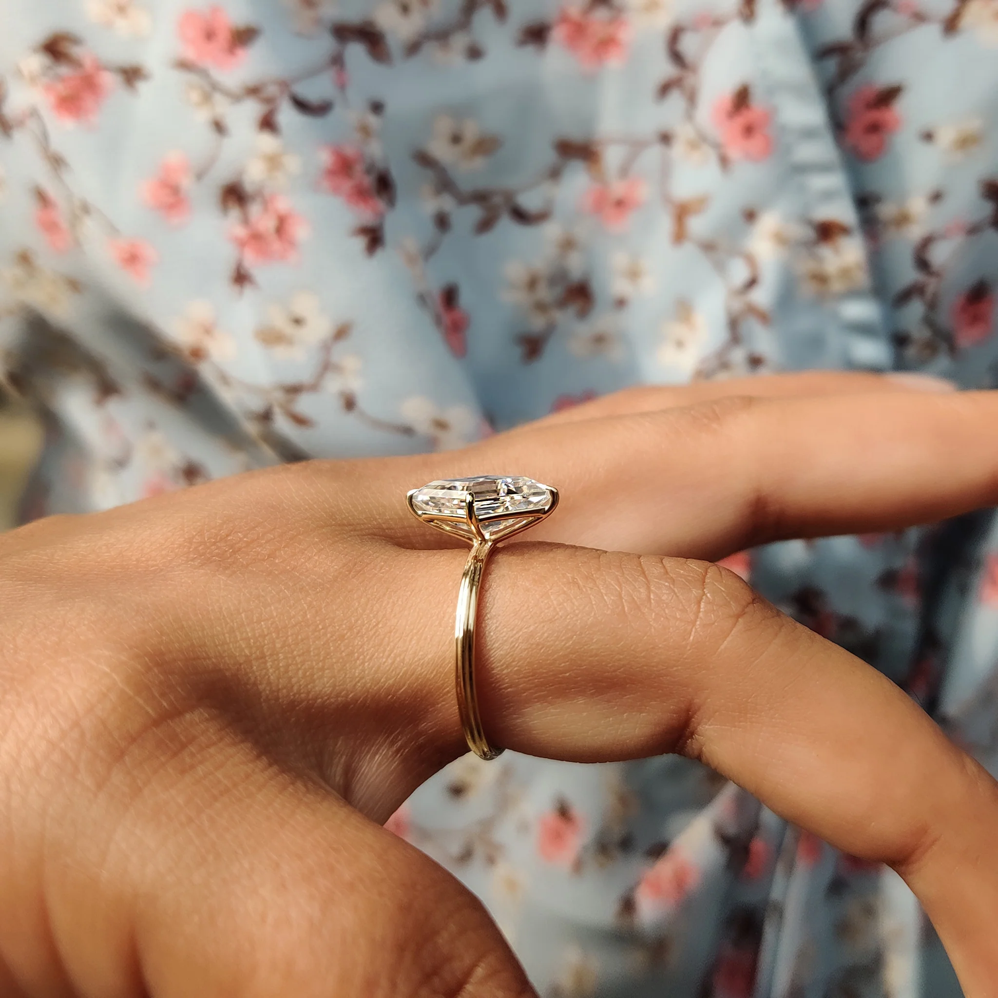 Lozenge Engagement Ring In Solitaire Style - Image 7