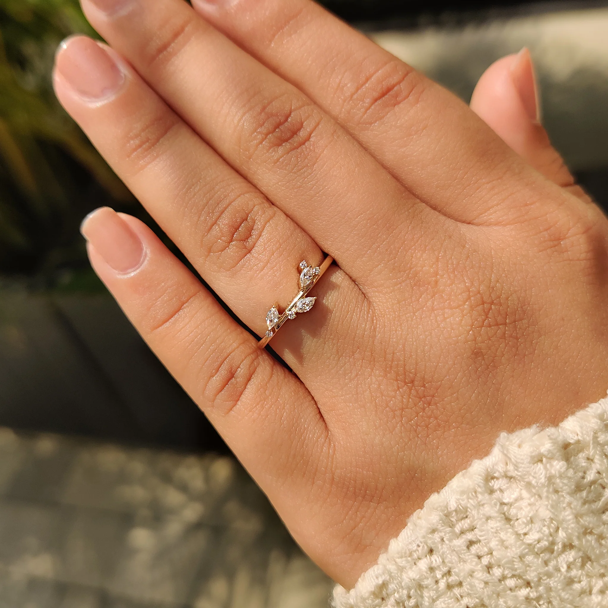 Seven Stone Marquise And Round Diamond Wedding Band - Image 9