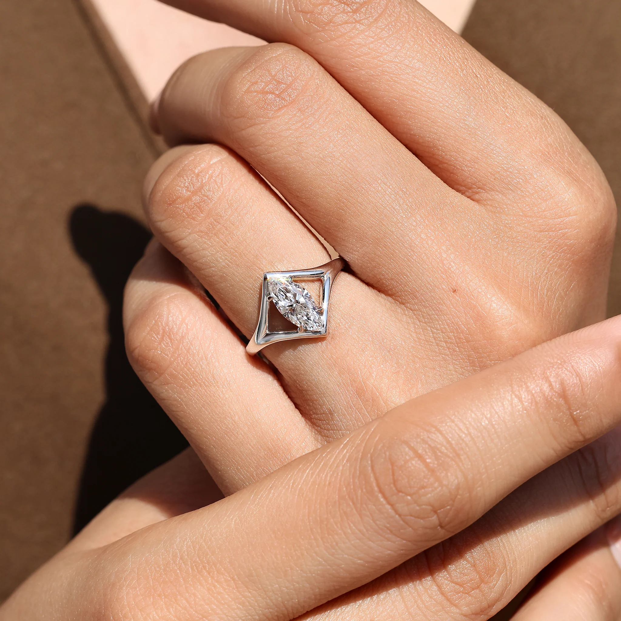 Marquise Diamond Ring in Solitaire Style - Image 6