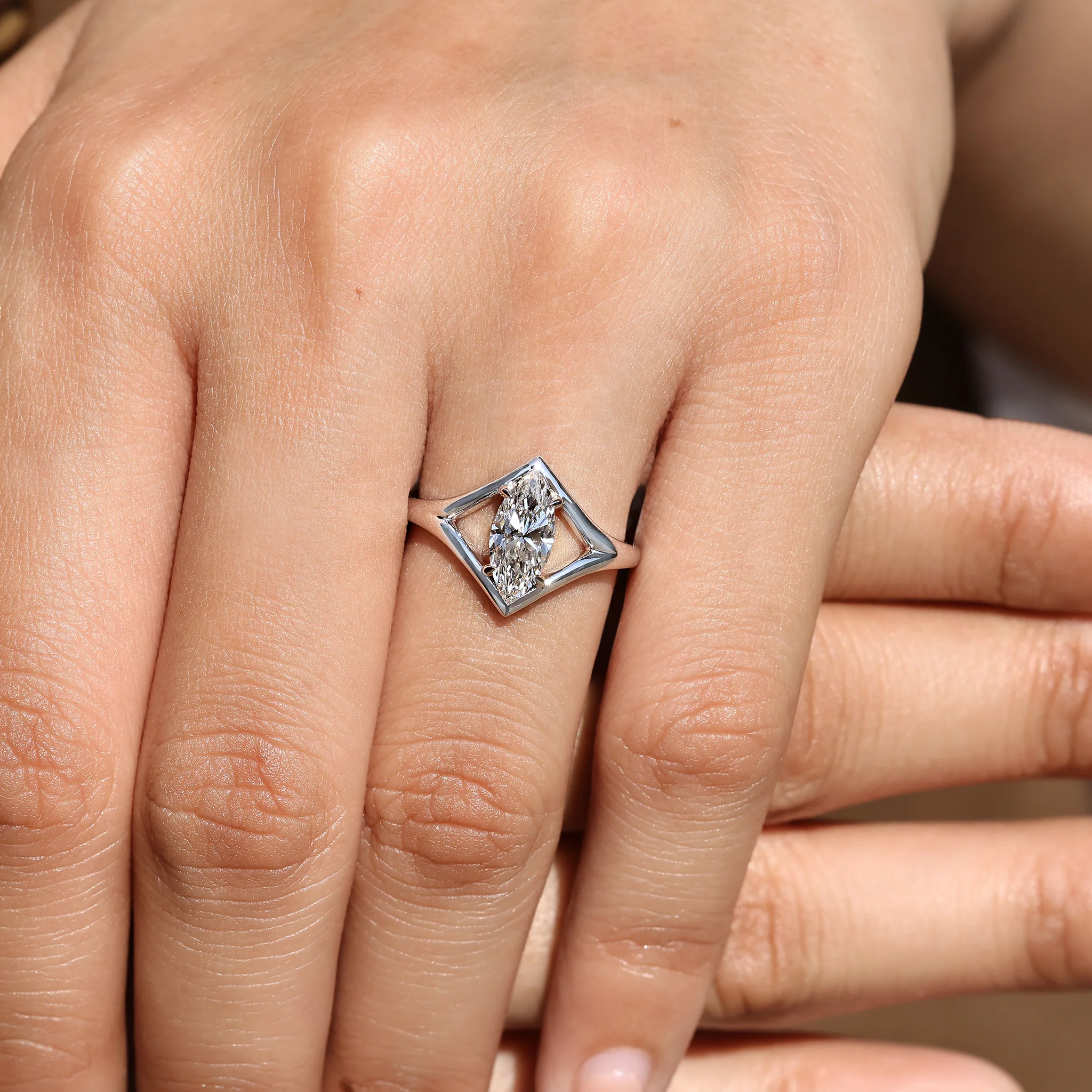 Marquise Diamond Ring in Solitaire Style - Image 7