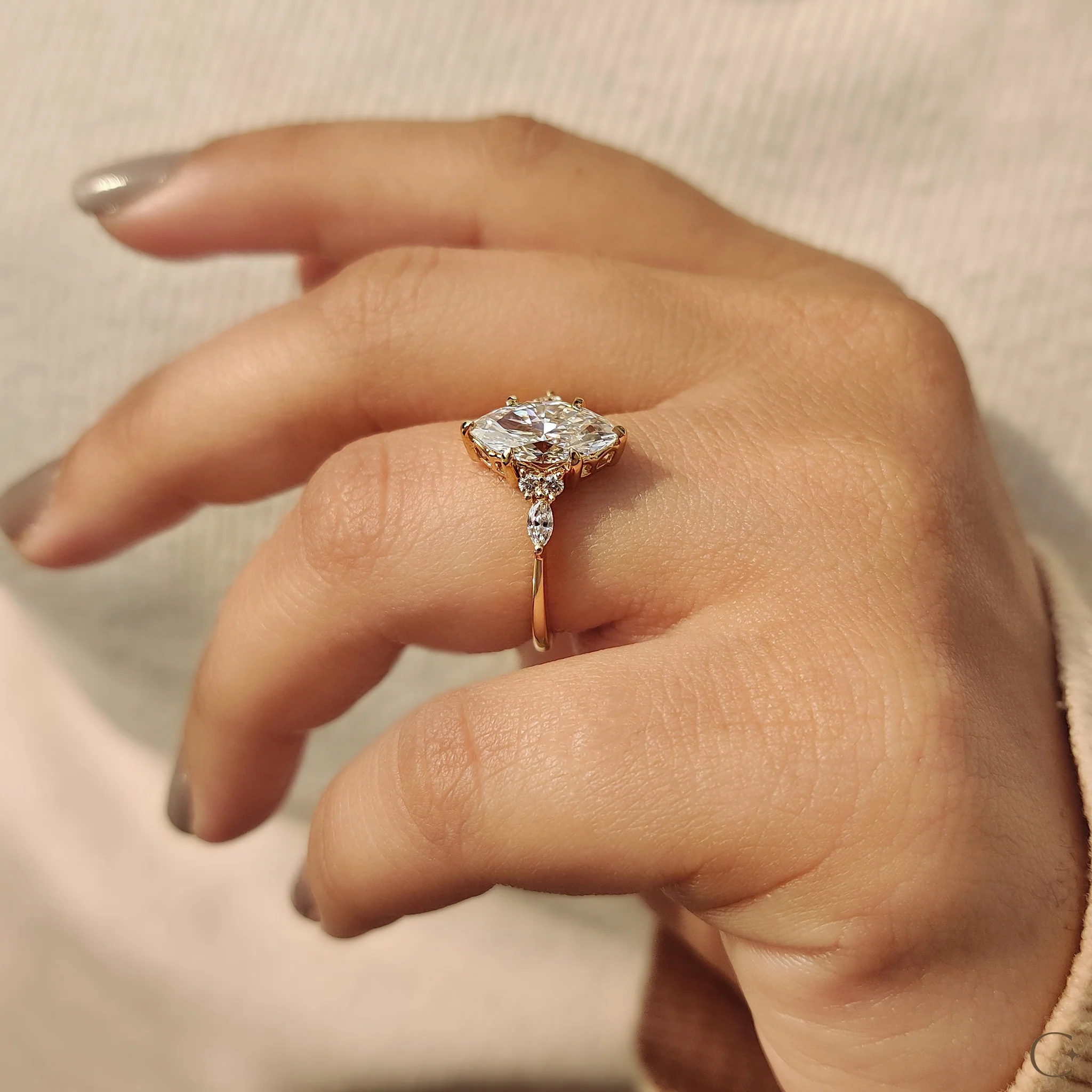 Marquise Engagement Ring In Muse Setting - Image 3