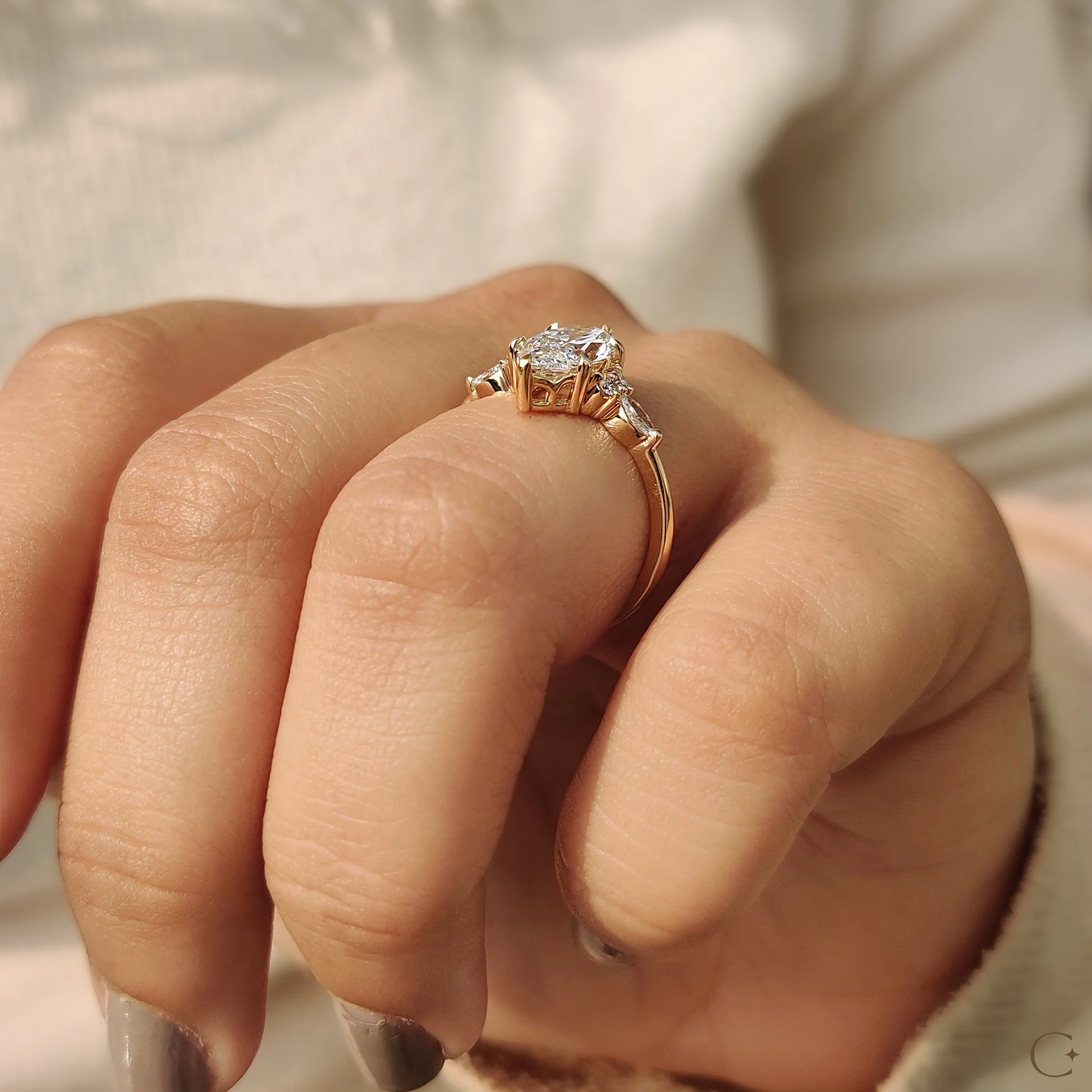 Marquise Engagement Ring In Muse Setting - Image 5
