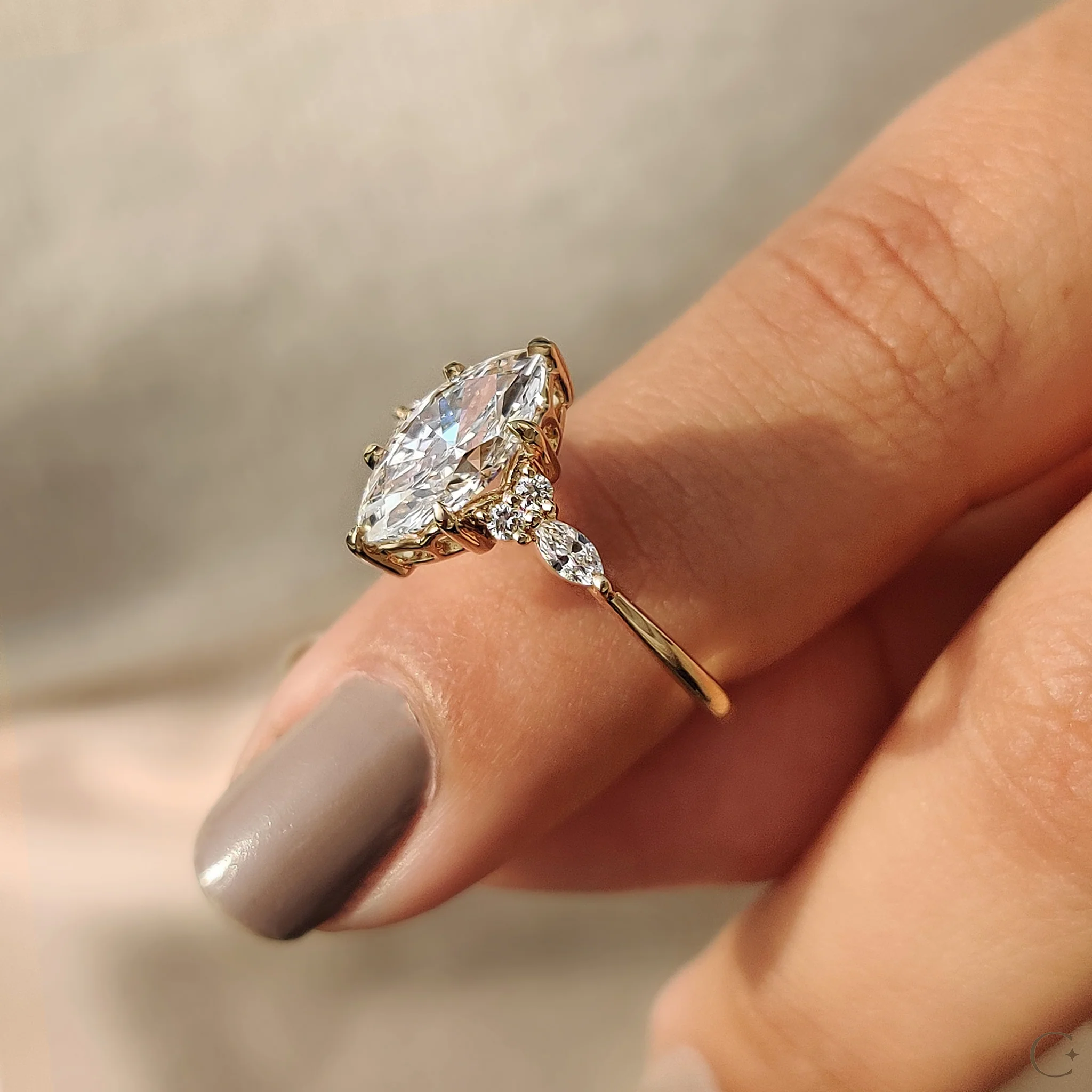 Marquise Engagement Ring In Muse Setting - Image 6