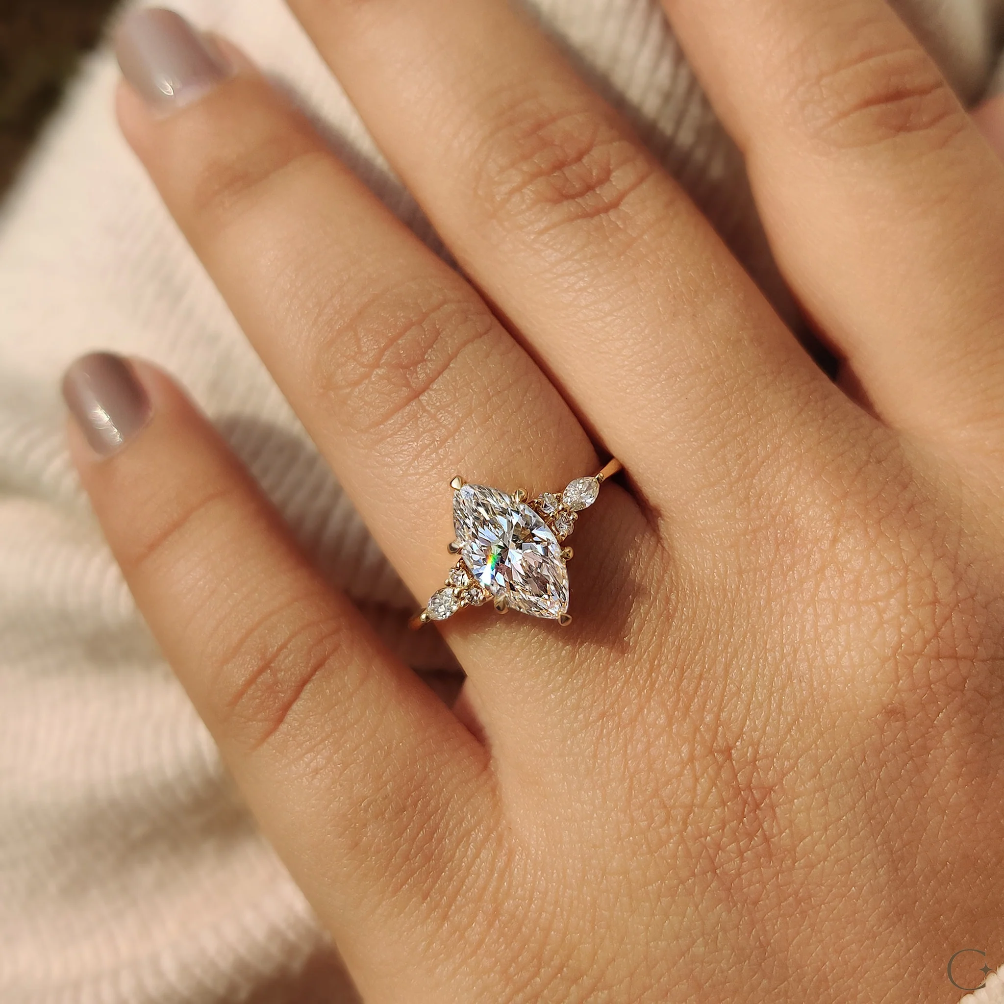 Marquise Engagement Ring In Muse Setting - Image 7