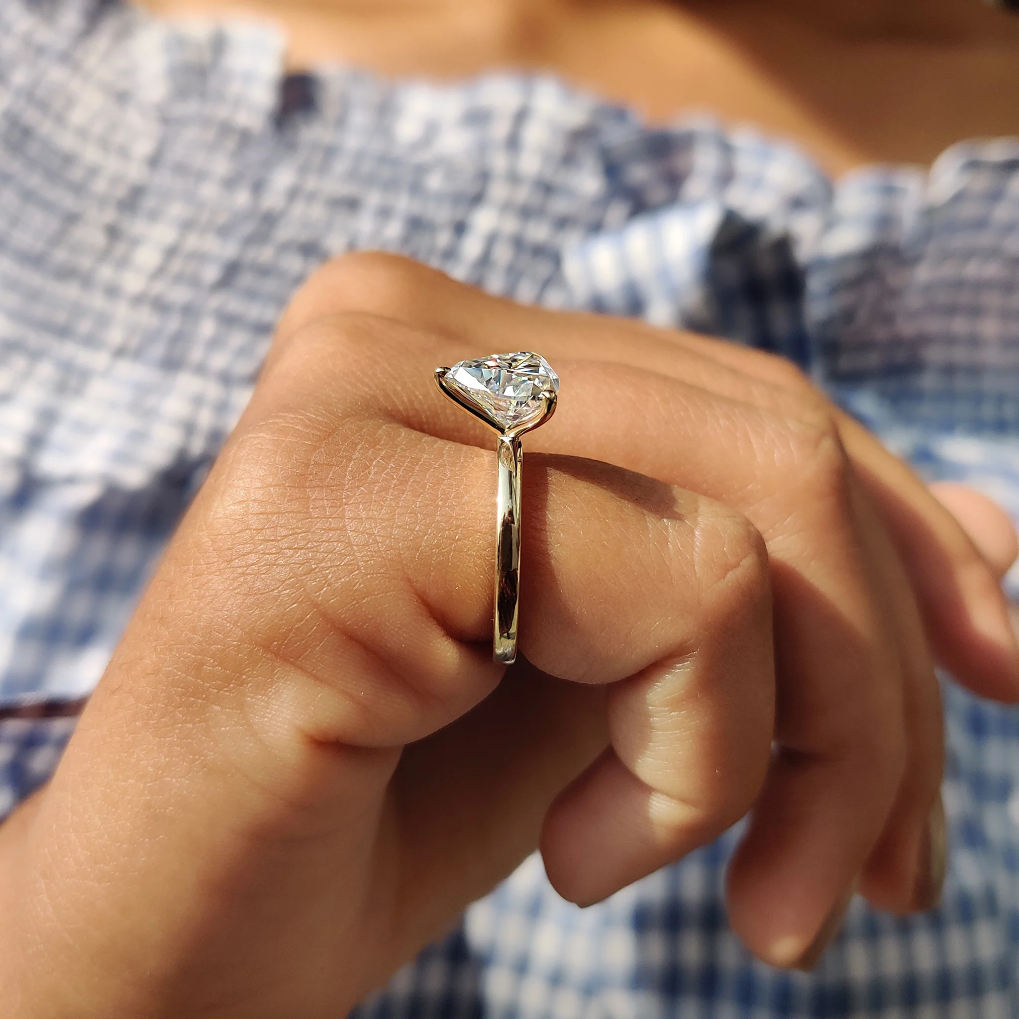 Trillion Cut Moissanite Solitaire Ring - Image 6