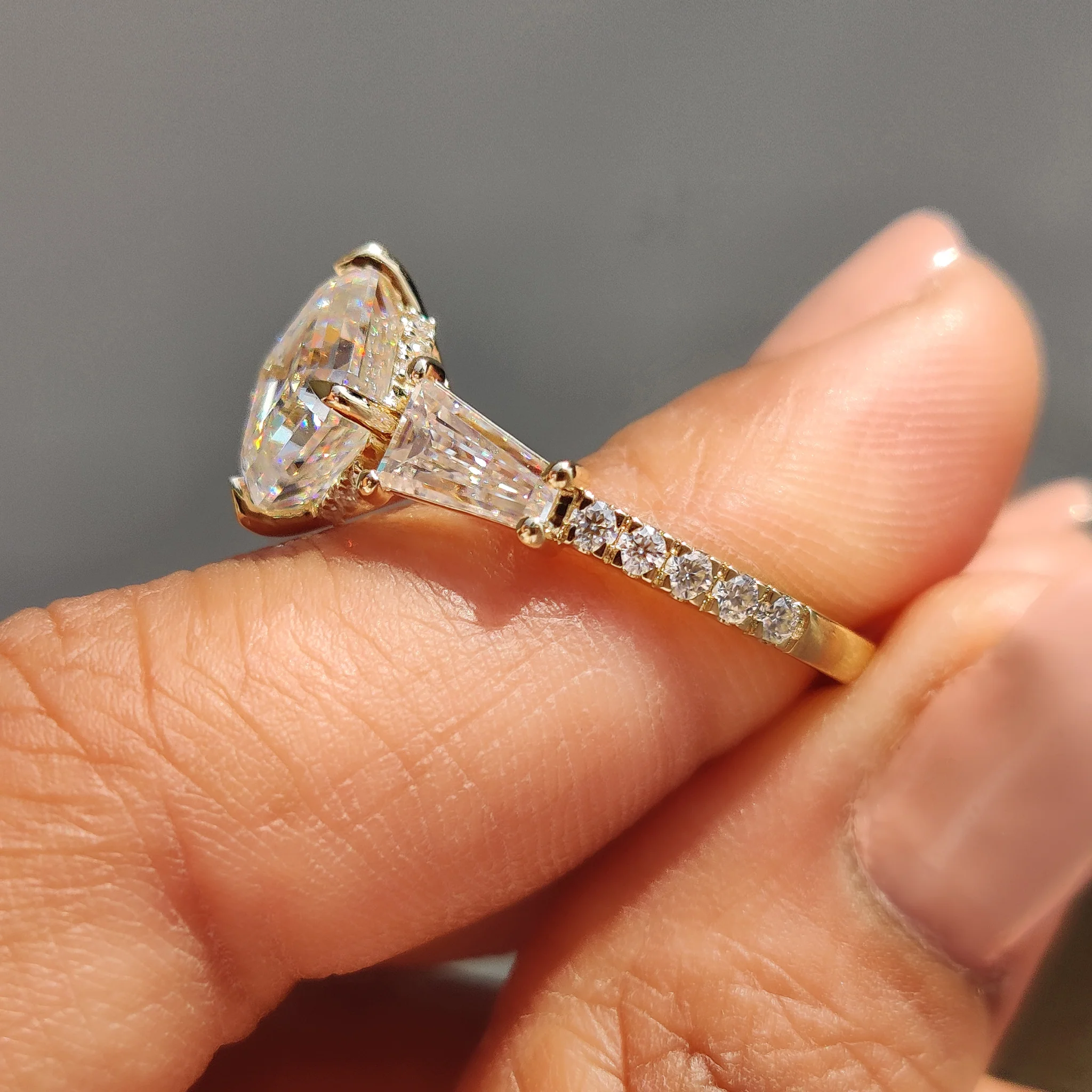 Octavia Cut Hidden Halo Engagement Ring - Image 8