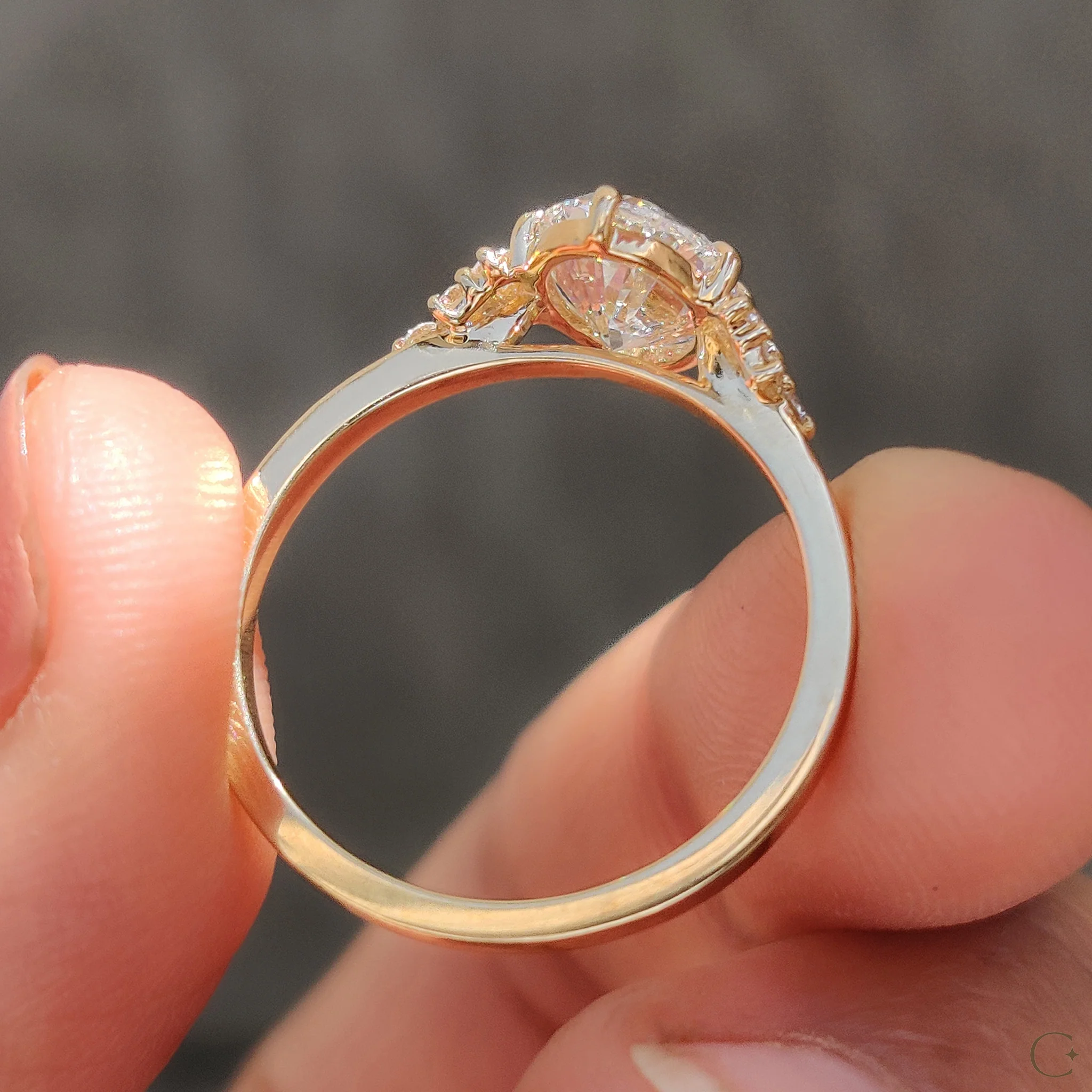 Oval Diamond Ring With Round Cut Side Stone - Image 8