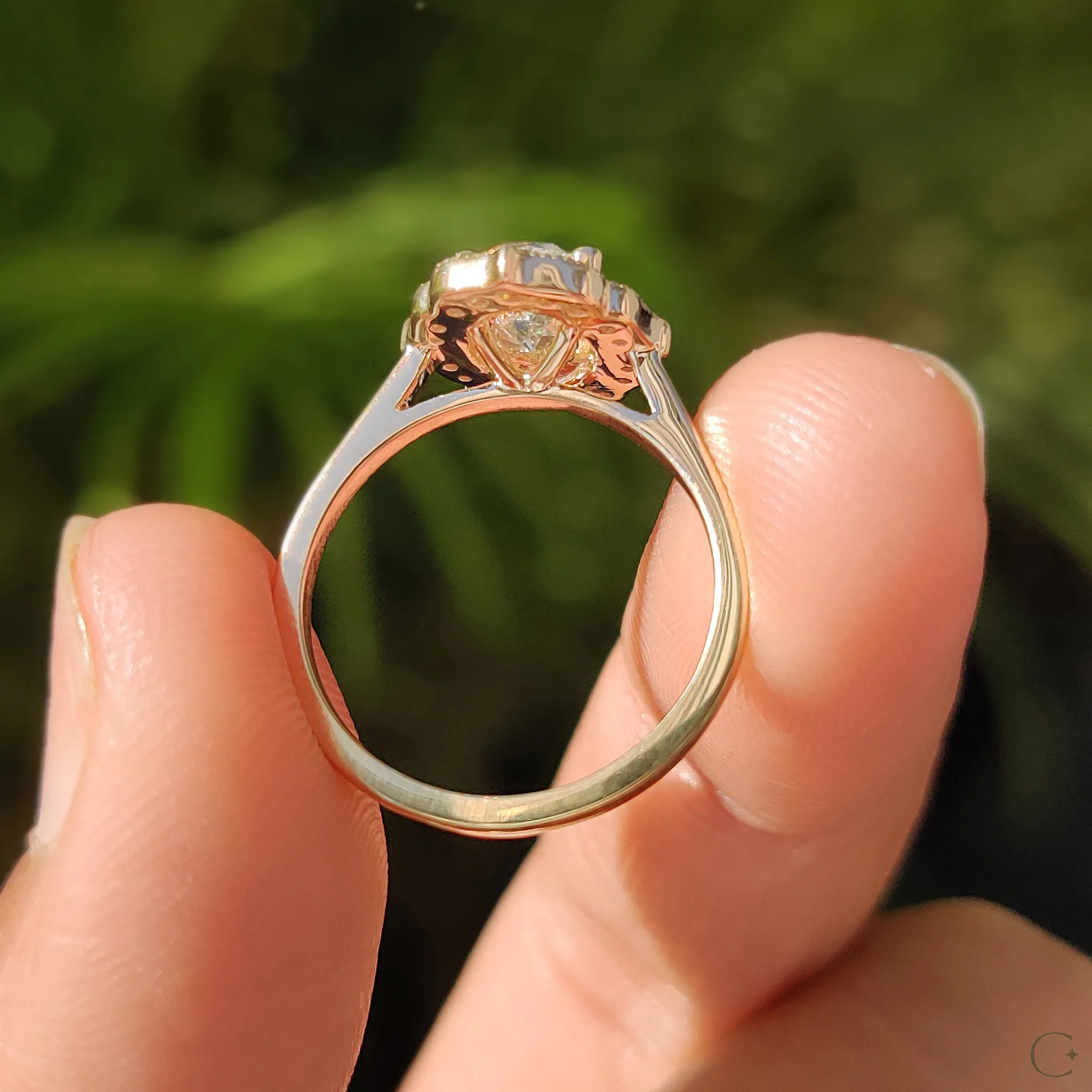 Oval Shaped Engagement Ring In Halo Milgrain Style - Image 9