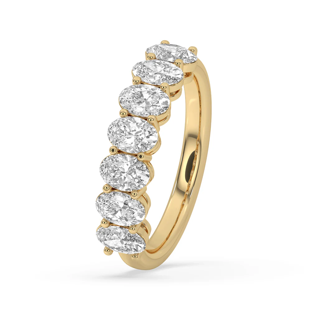 Oval Wedding Band In Yellow Gold - Image 5