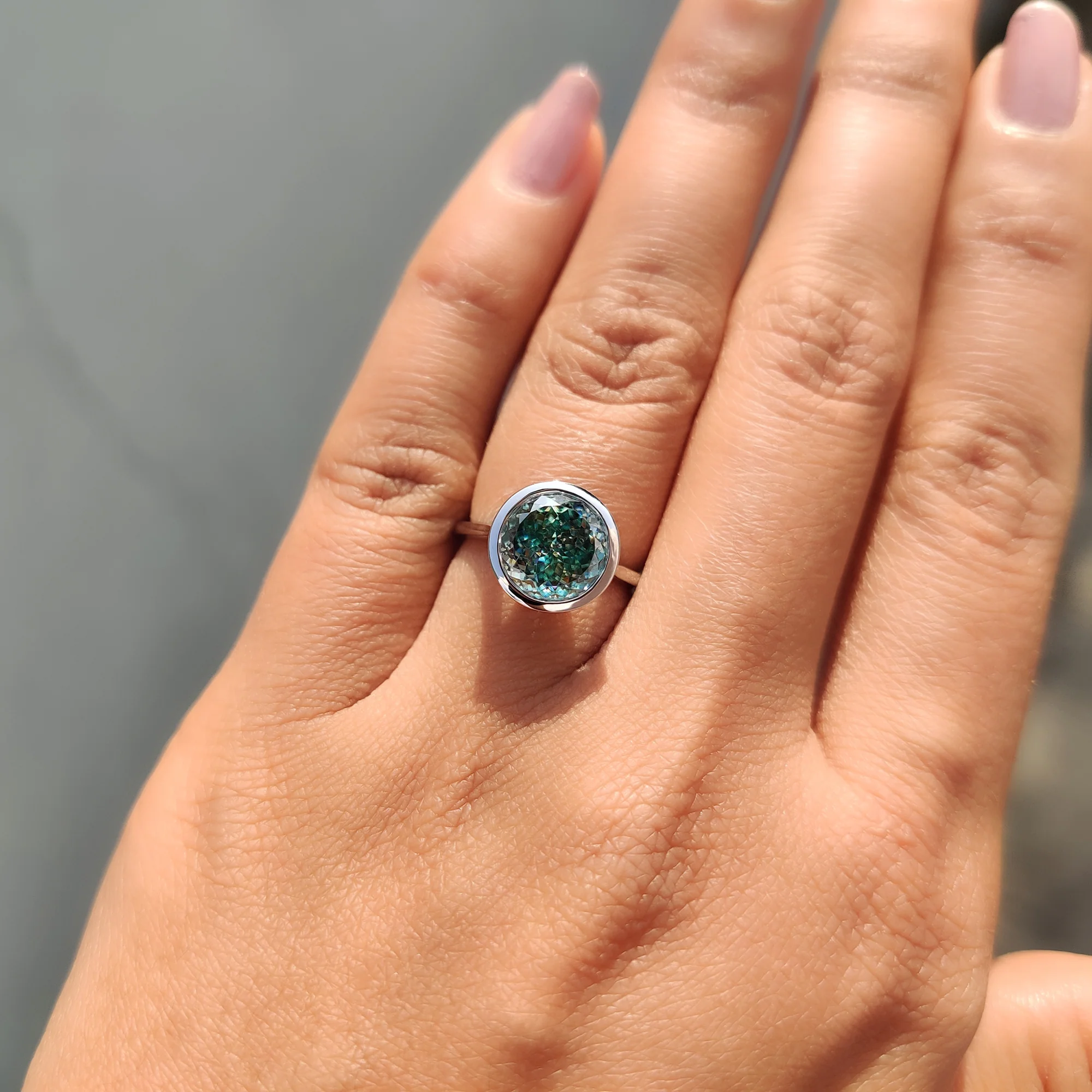 Portuguese Cut Engagement Ring In Bezel Setting - Image 5