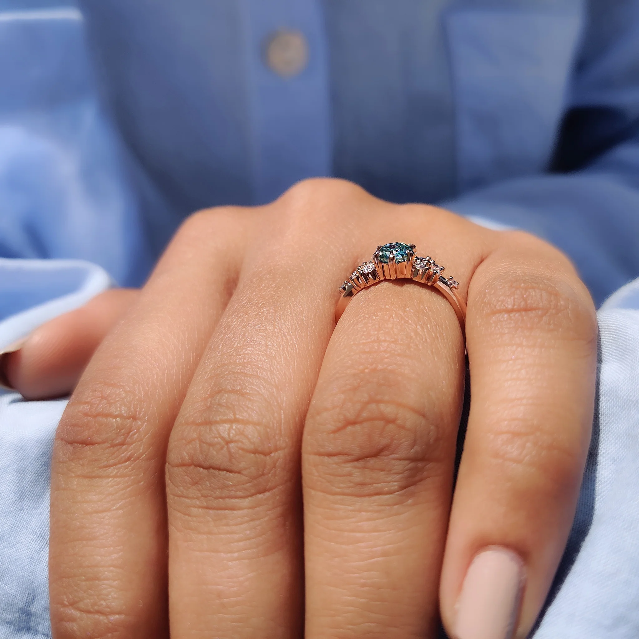 portuguese cut engagement ring In Muse Setting - Image 4