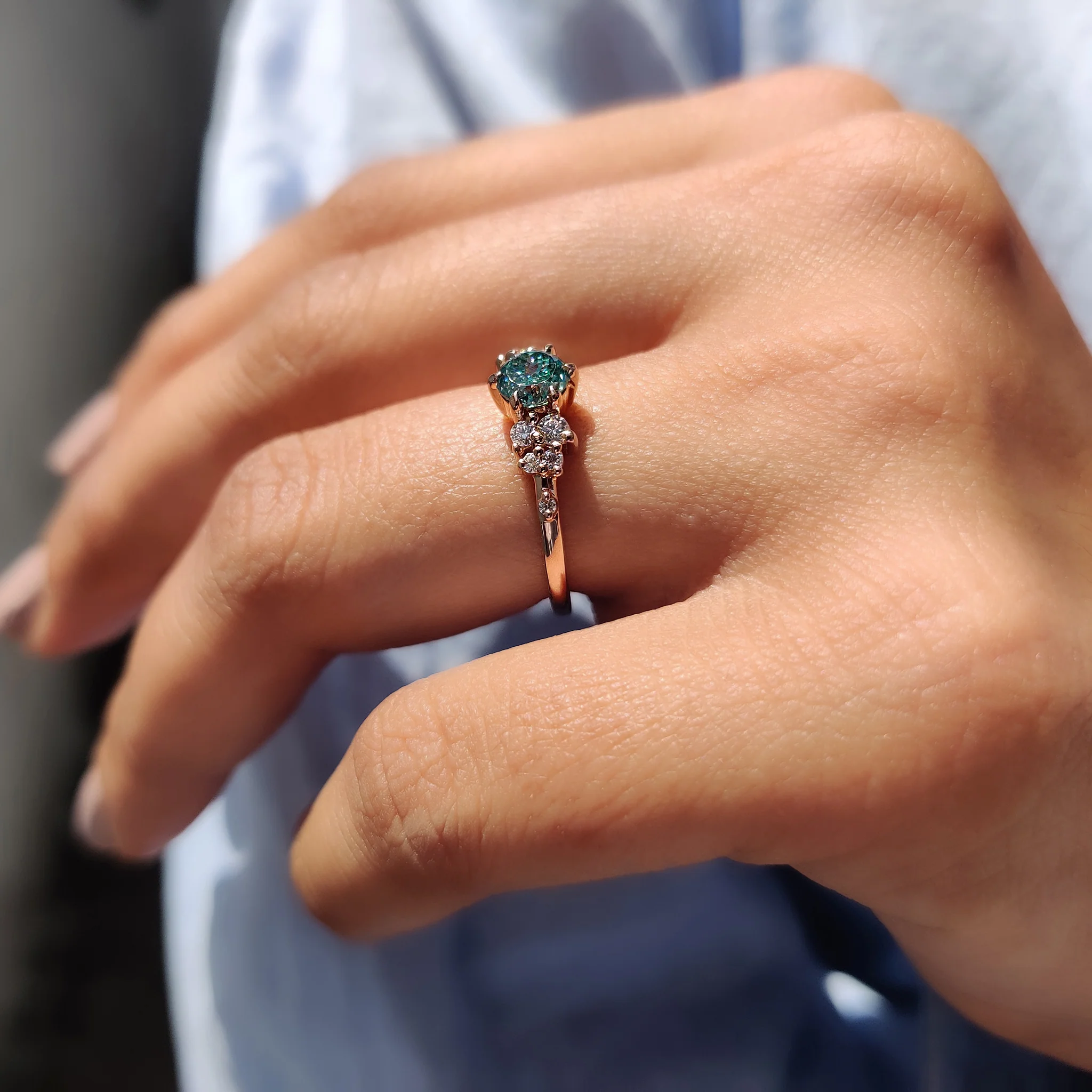 portuguese cut engagement ring In Muse Setting - Image 5