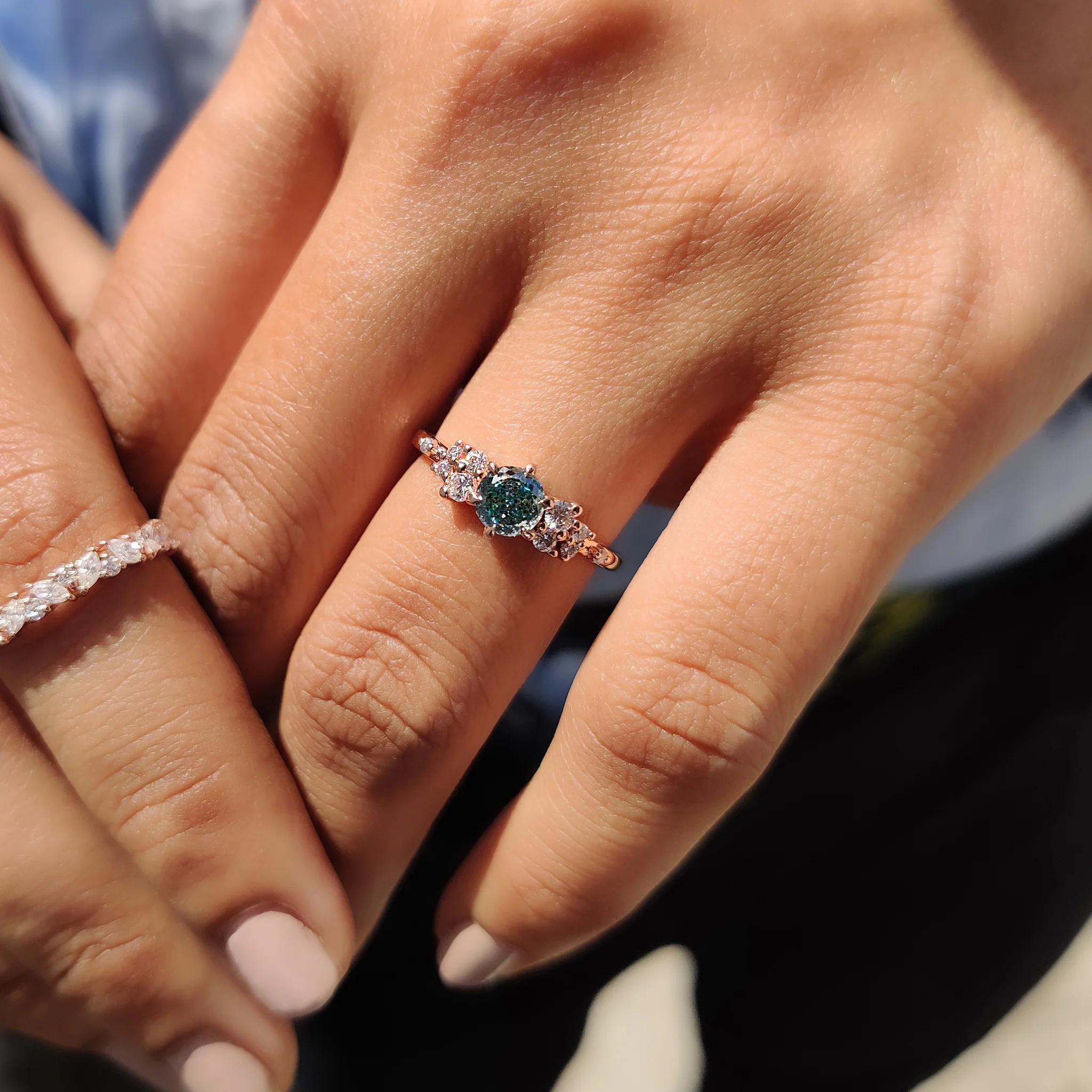 portuguese cut engagement ring In Muse Setting - Image 8