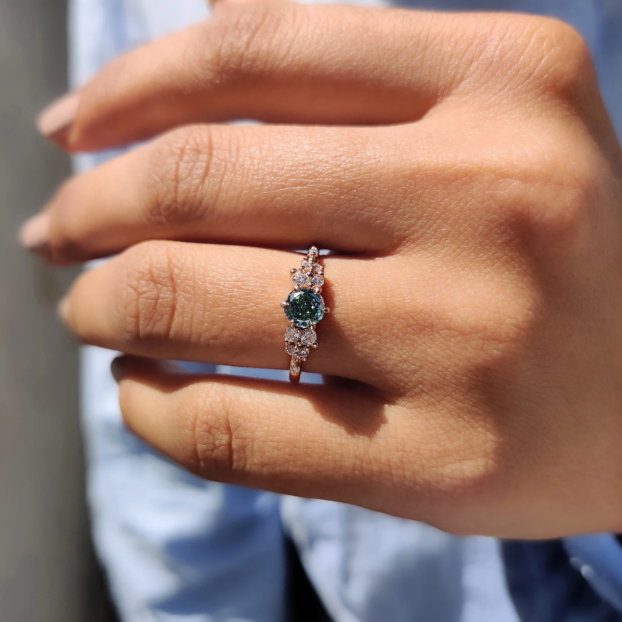 portuguese cut engagement ring In Muse Setting - Image 9