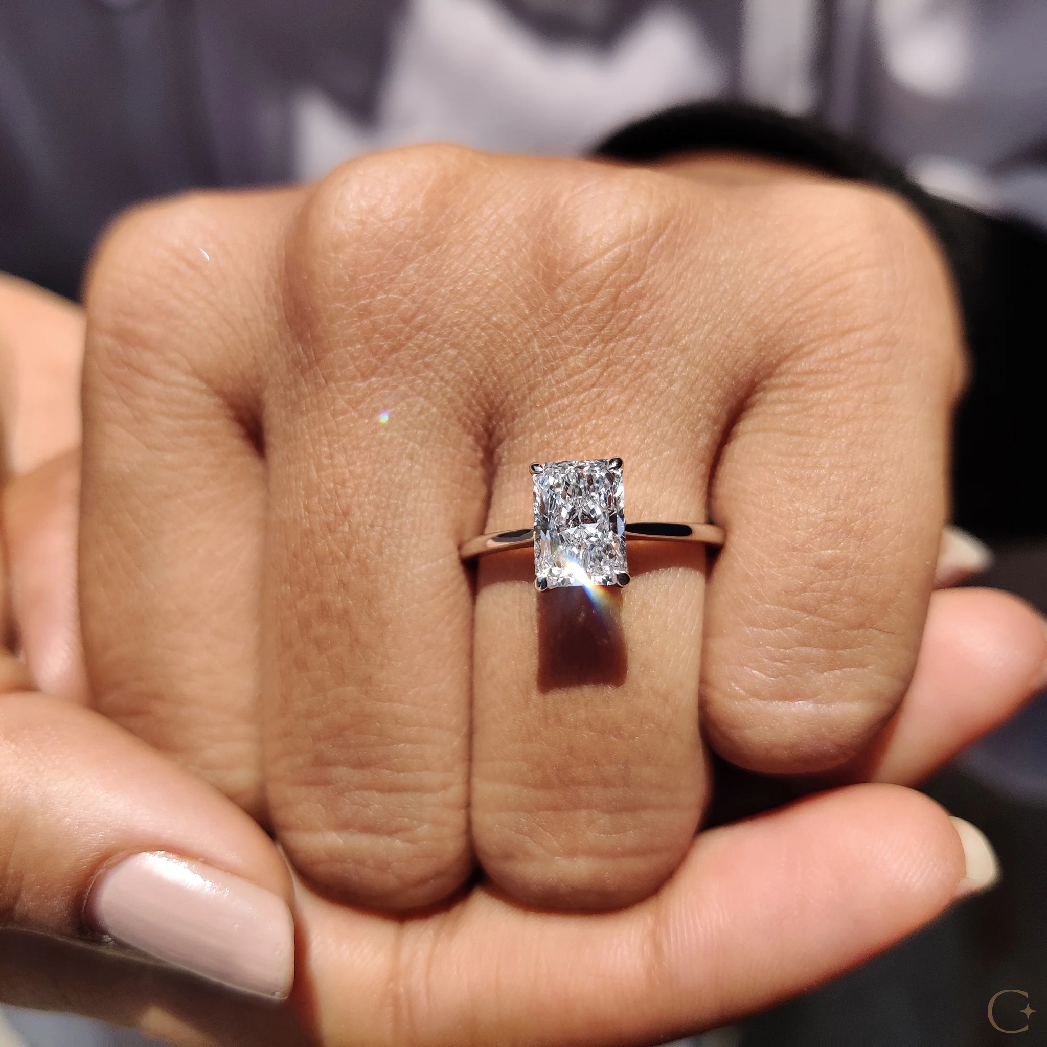 Radiant Cut Engagement Ring In Solitaire Style - Image 3