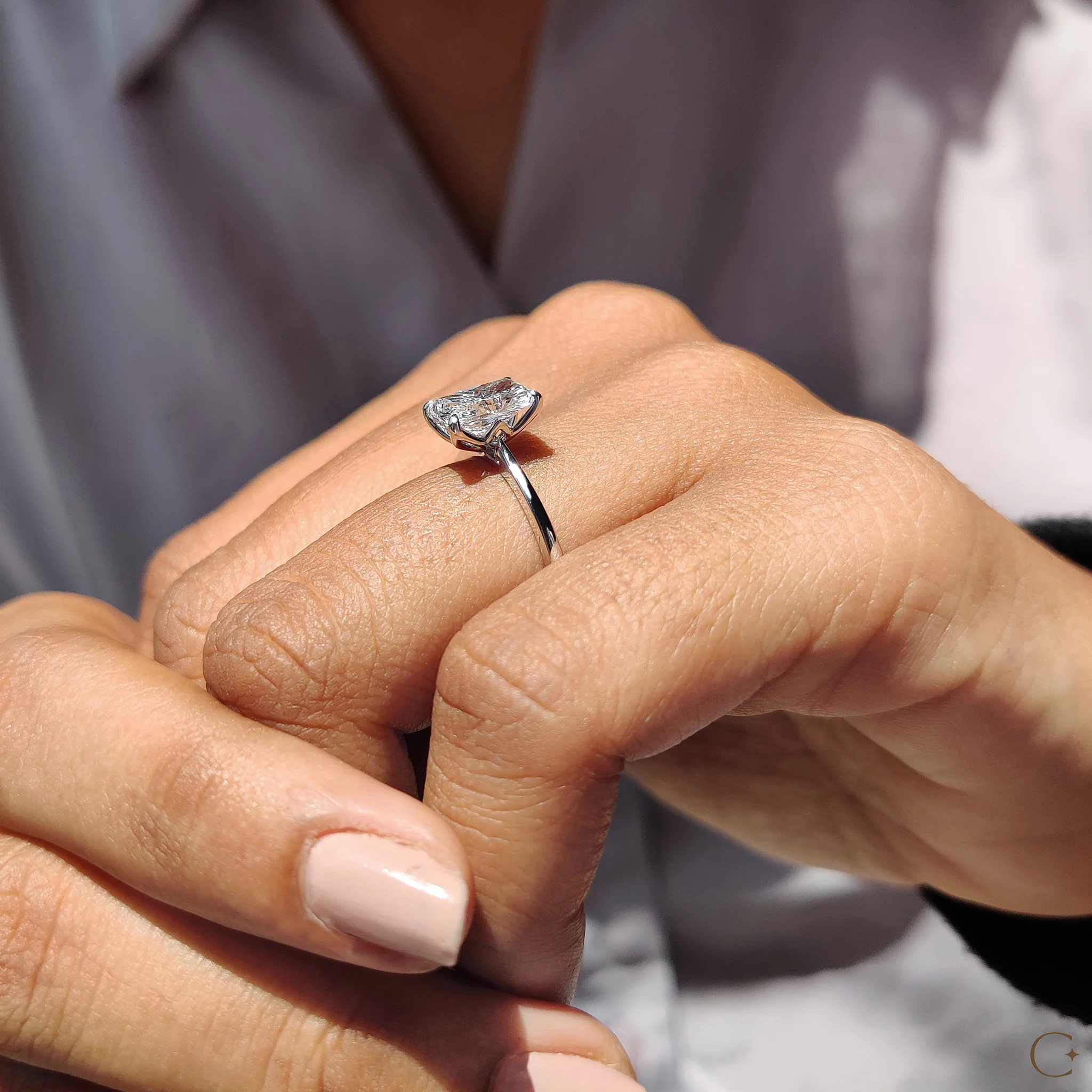 Radiant Cut Engagement Ring In Solitaire Style - Image 5