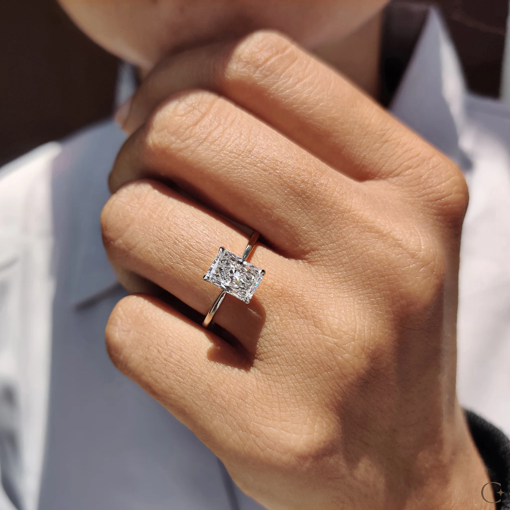 Radiant Cut Engagement Ring In Solitaire Style - Image 8