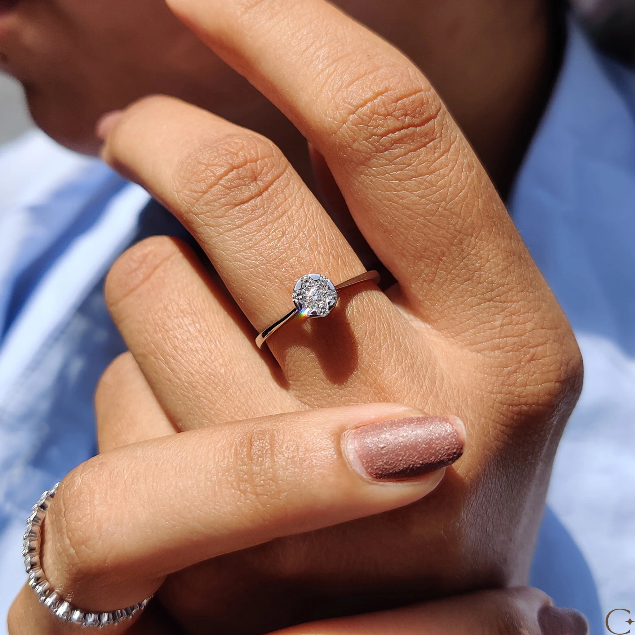 Round Cut Diamond Ring in Classic Tapered Shank - Image 4