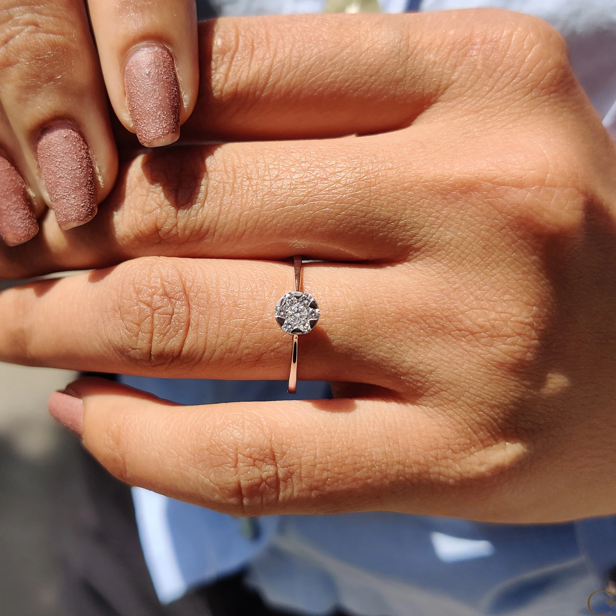 Round Cut Diamond Ring in Classic Tapered Shank - Image 5
