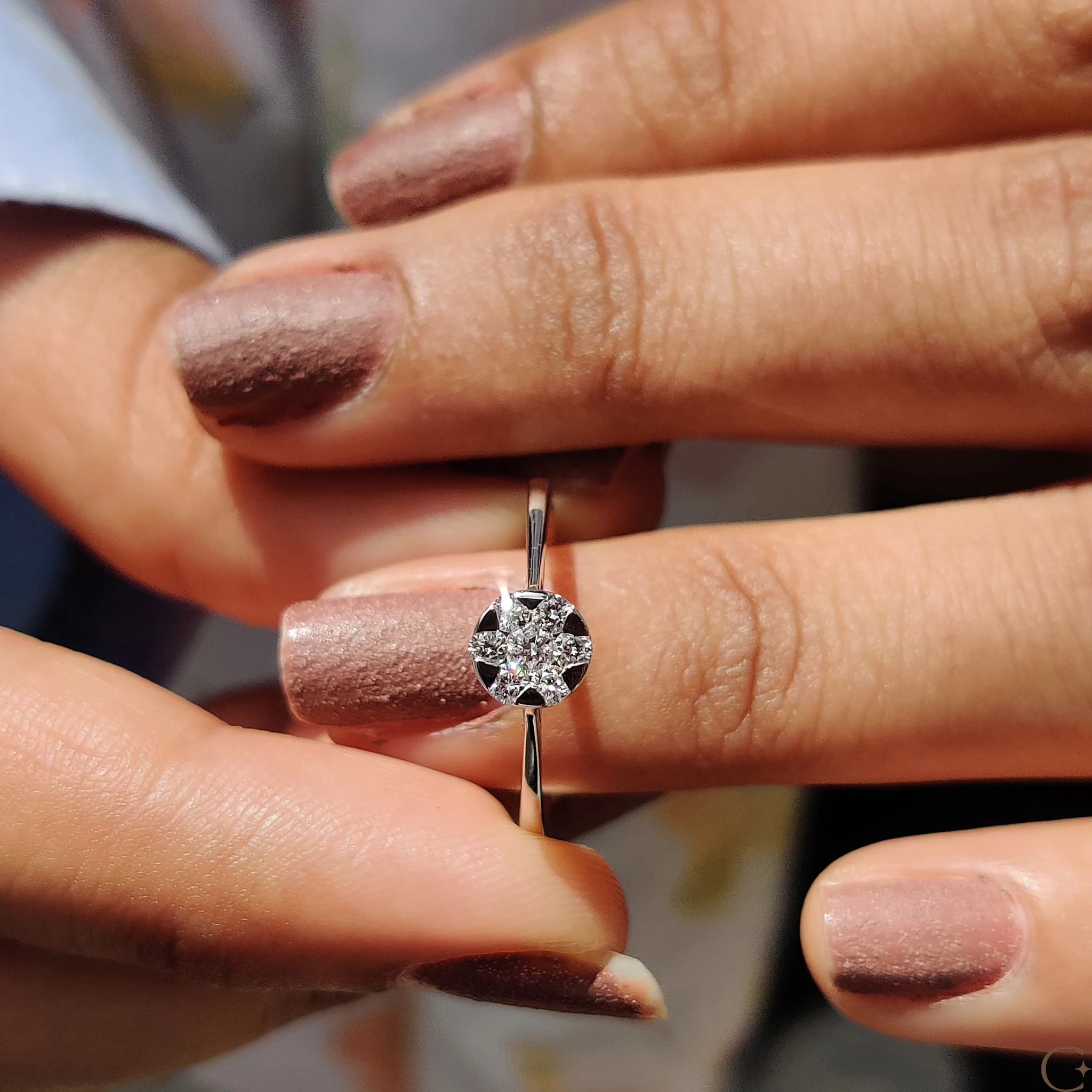 Round Cut Diamond Ring in Classic Tapered Shank - Image 8