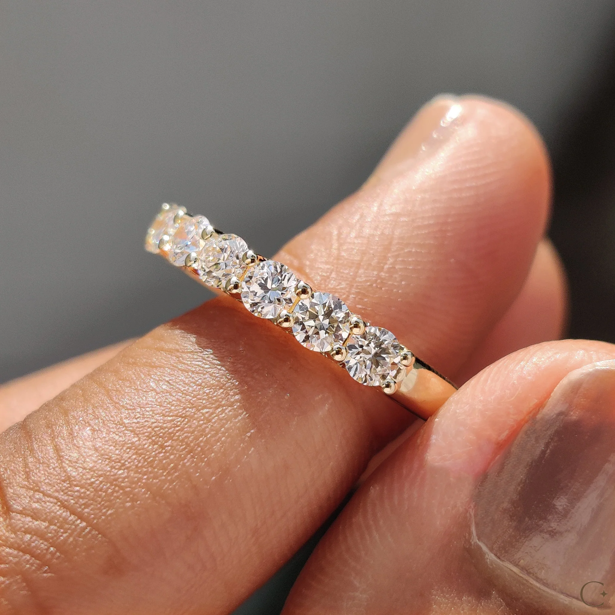 Round Cut Wedding Band In Half Eternity Style - Image 4