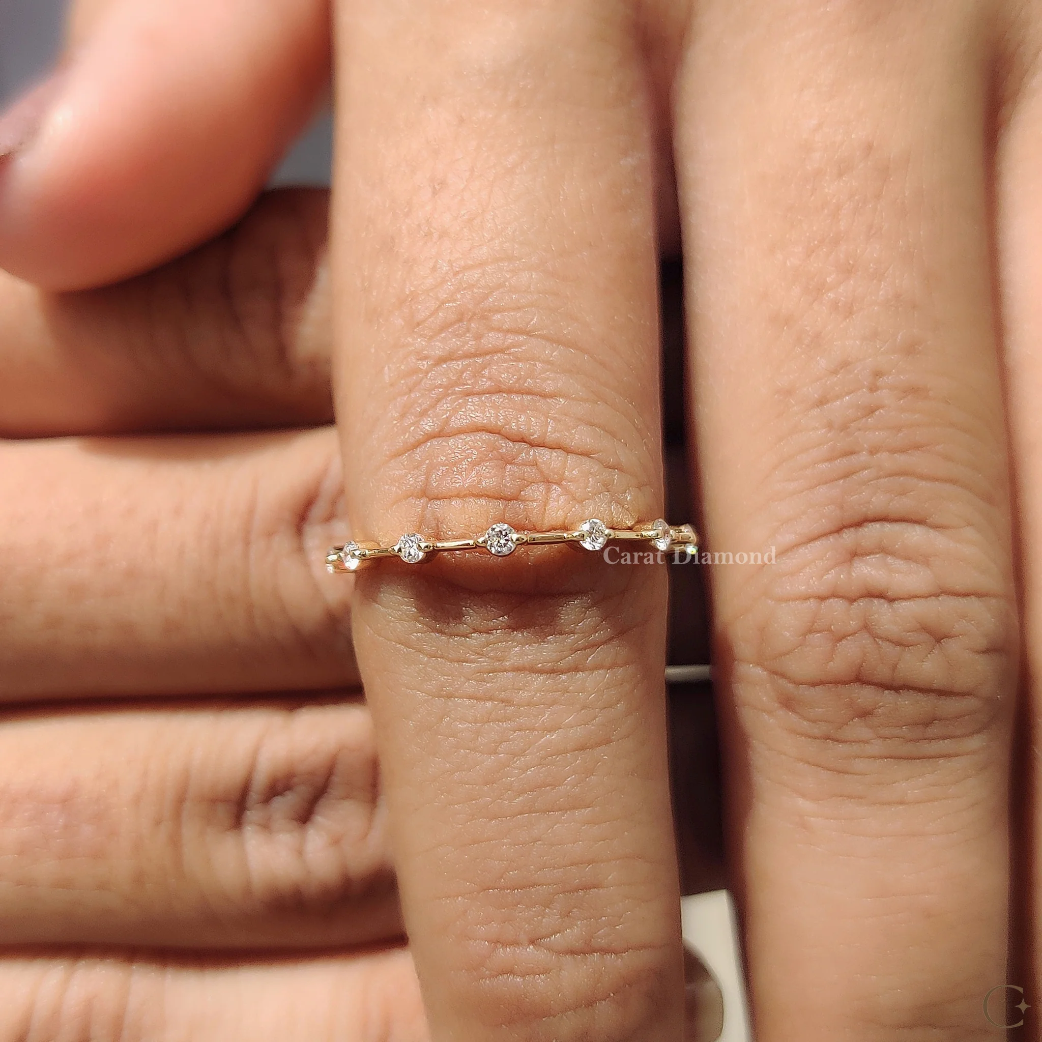 Round Diamond Eternity Band in Distance Pave Style - Image 7