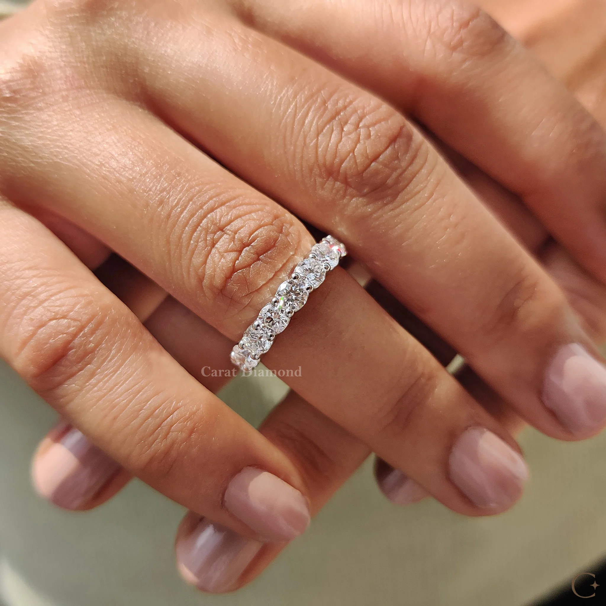 Round Diamond Eternity Band In Secure Prong Style - Image 4