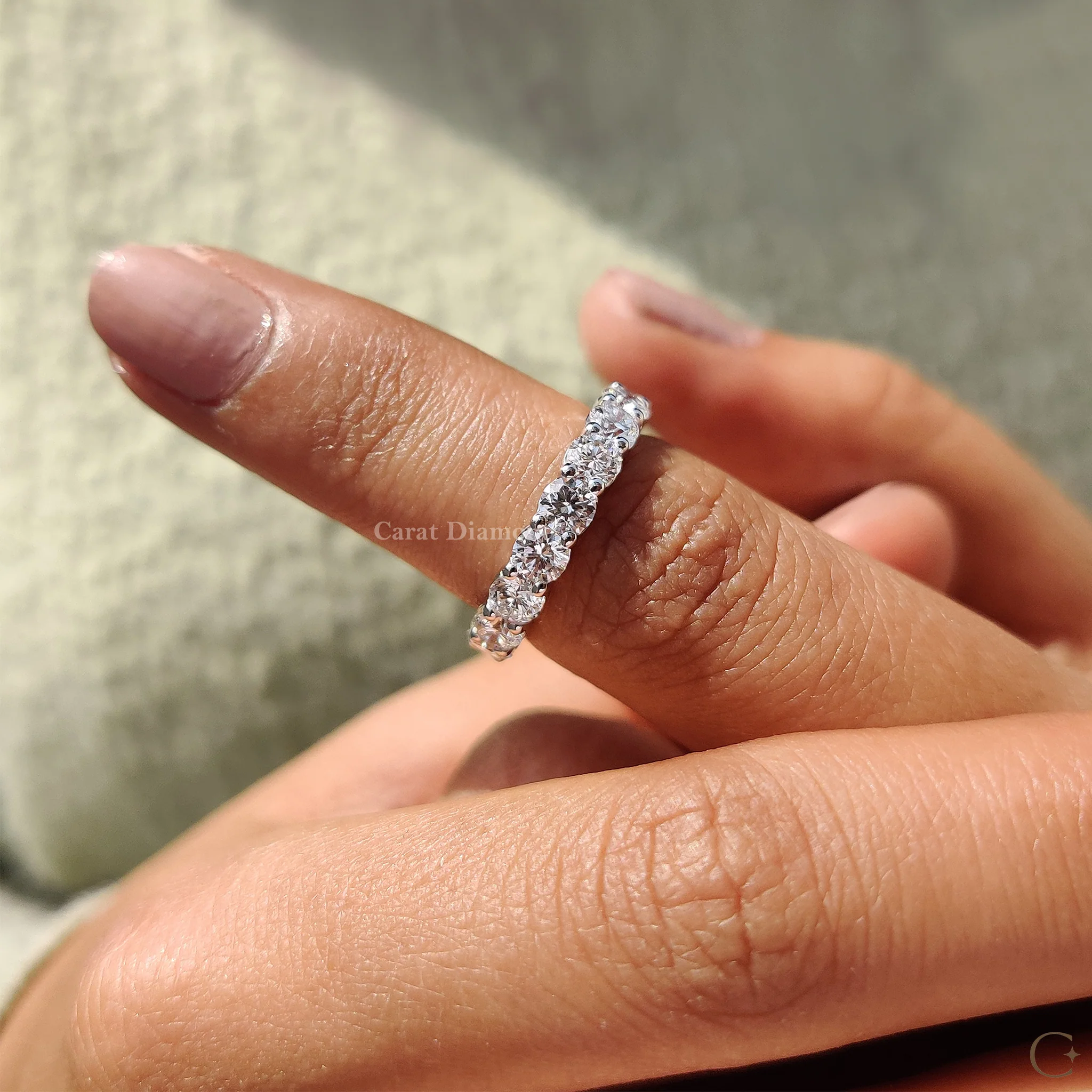 Round Diamond Eternity Band In Secure Prong Style - Image 5