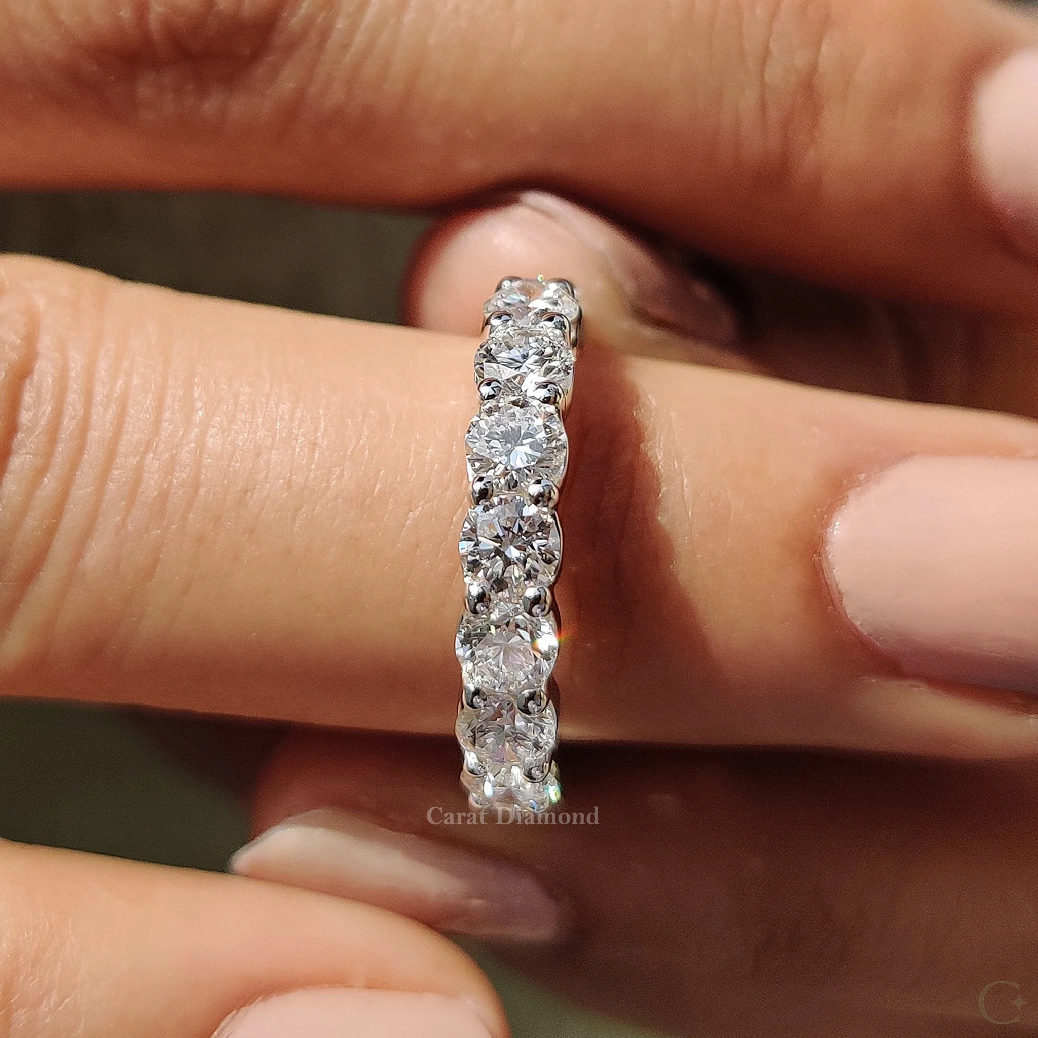 Round Diamond Eternity Band In Secure Prong Style - Image 6