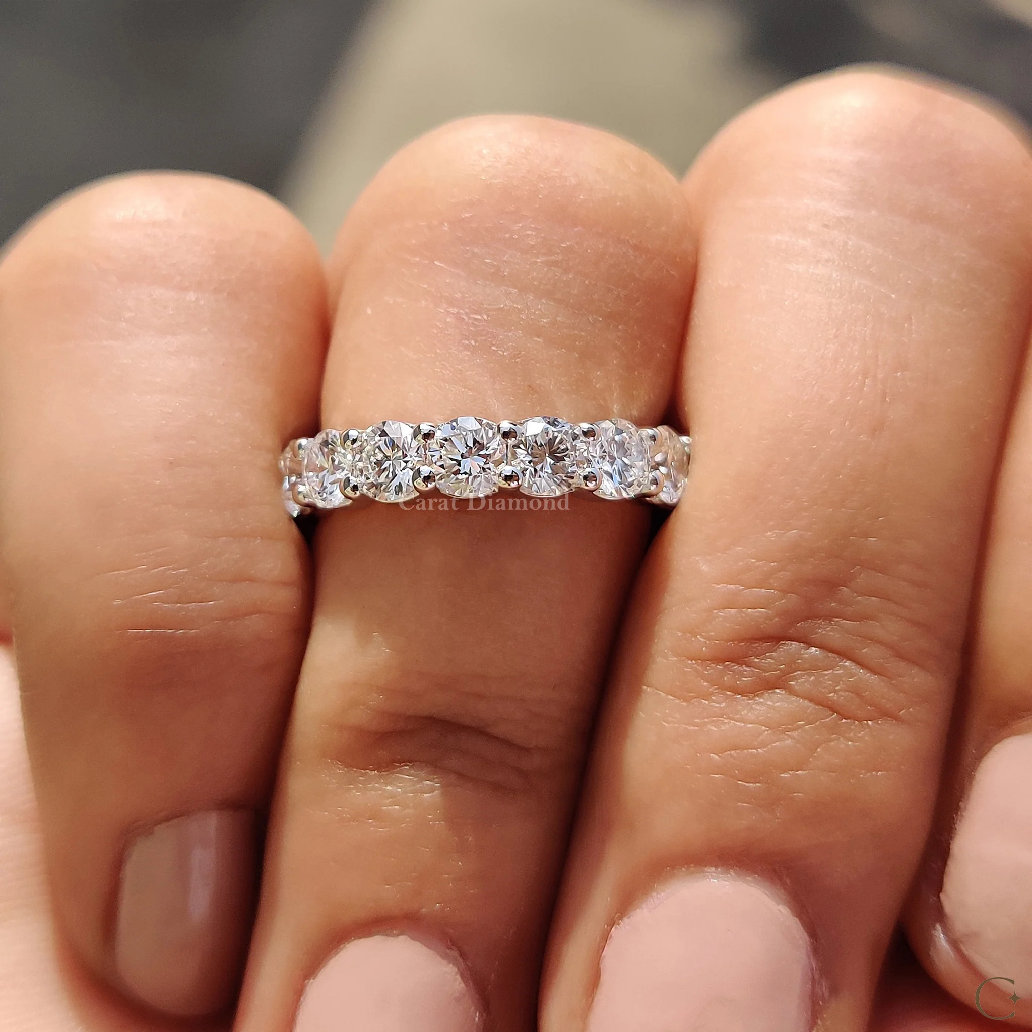 Round Diamond Eternity Band In Secure Prong Style - Image 8