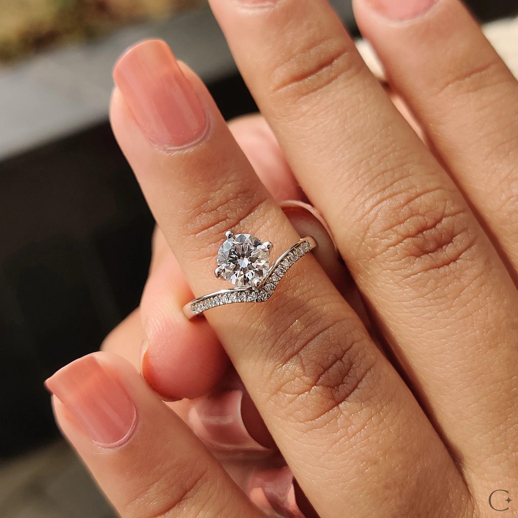Round Diamond Ring In Upside Down Style - Image 4