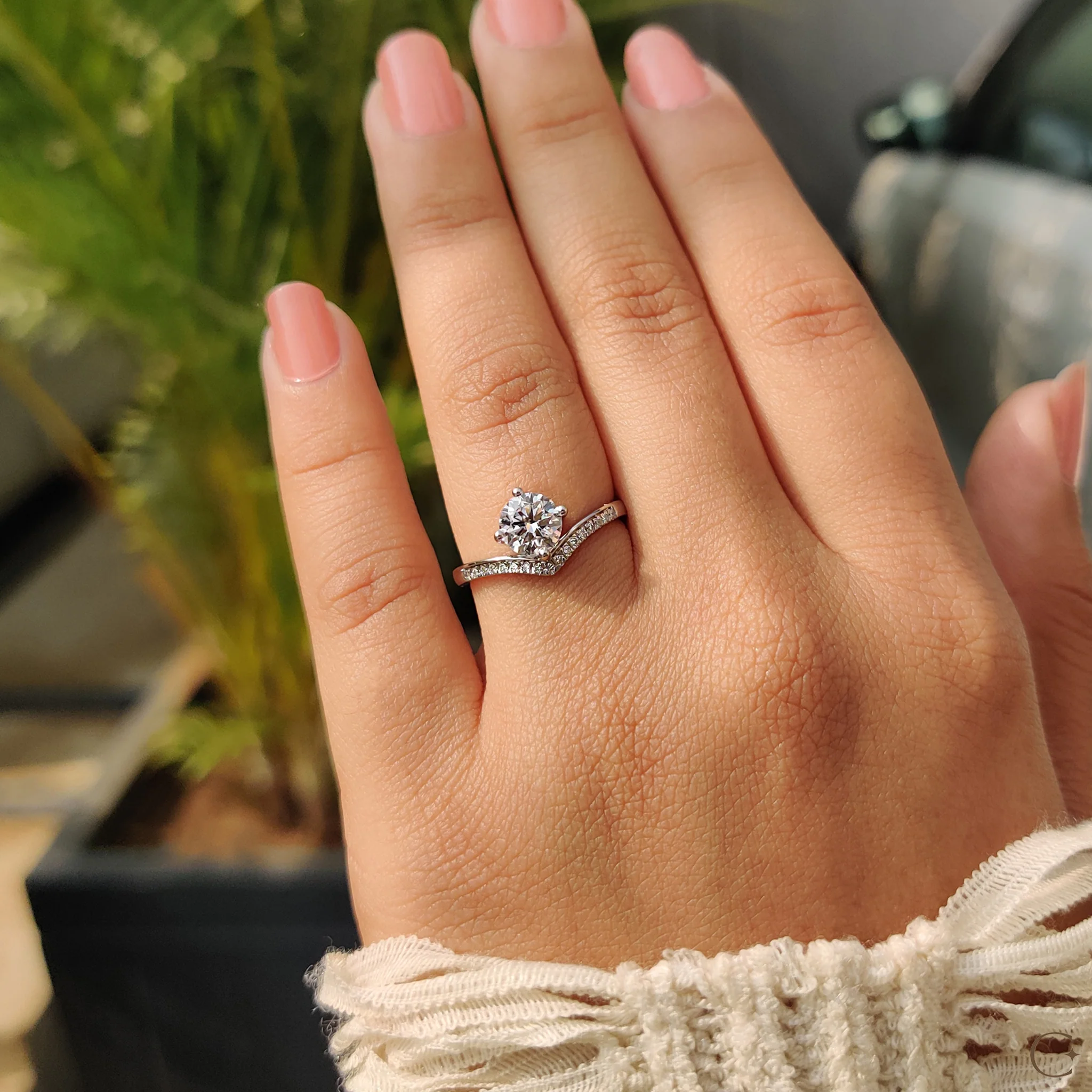 Round Diamond Ring In Upside Down Style - Image 6