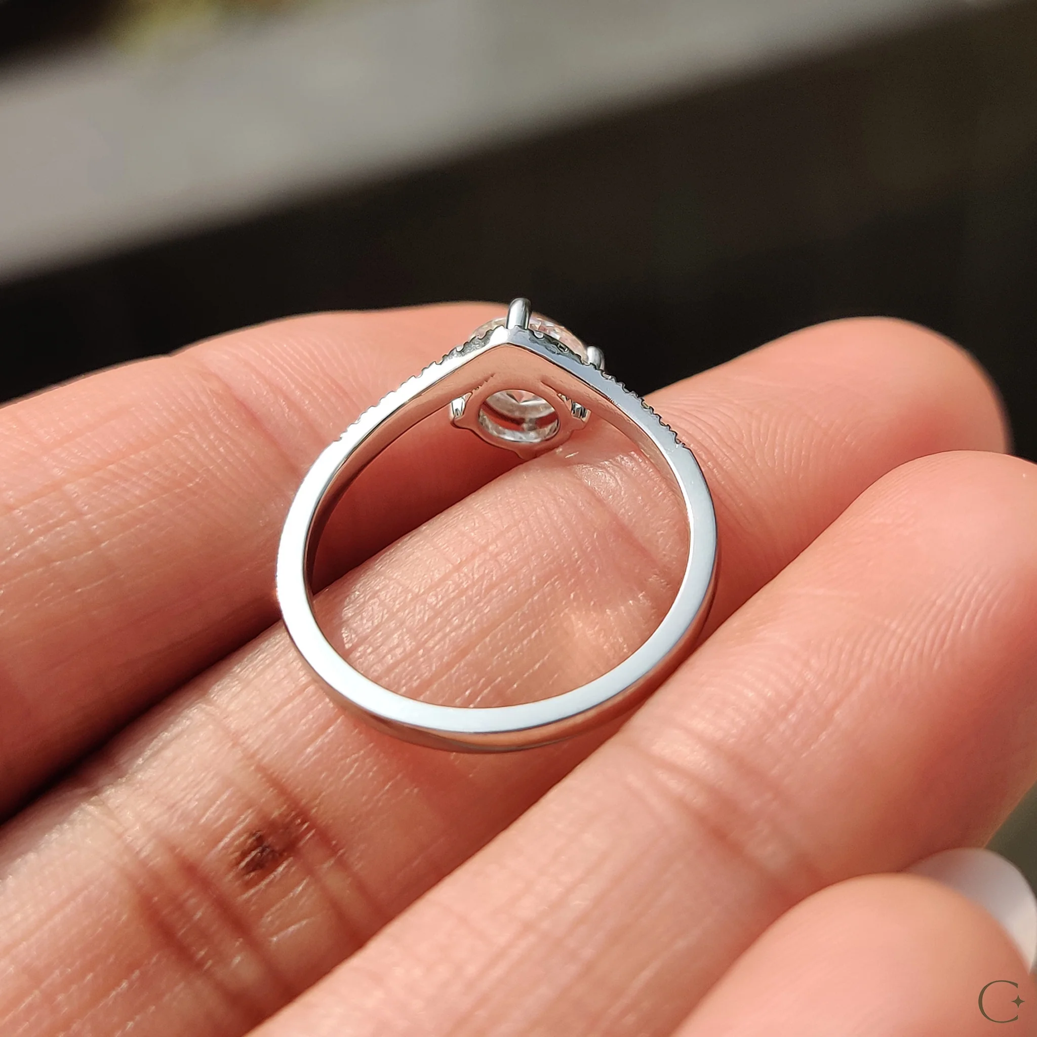 Round Diamond Ring In Upside Down Style - Image 8