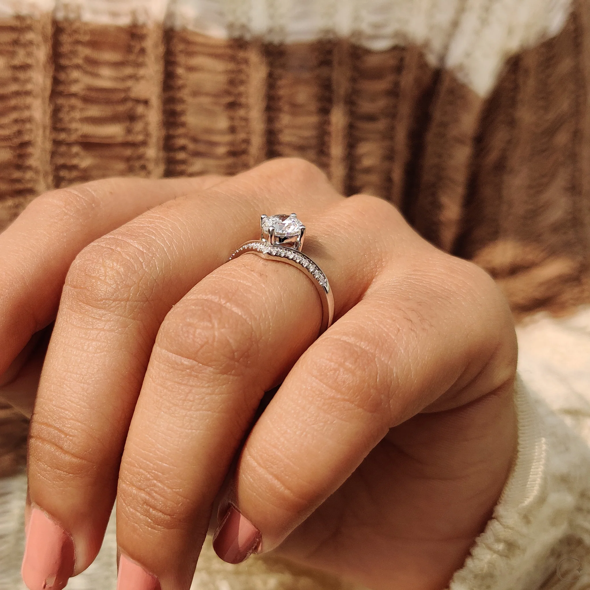 Round Diamond Ring In Upside Down Style - Image 9