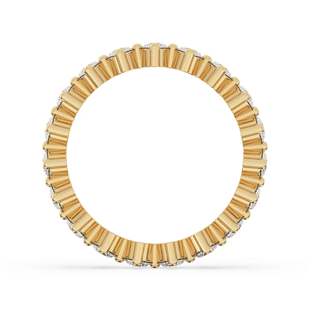 Round Diamond Wedding Band – Yellow Gold - Image 3