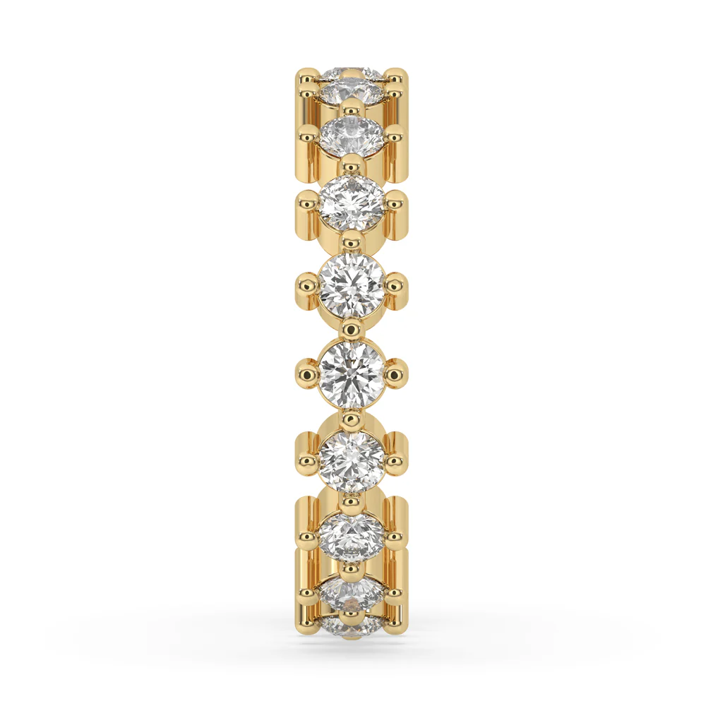 Round Diamond Wedding Band – Yellow Gold - Image 4