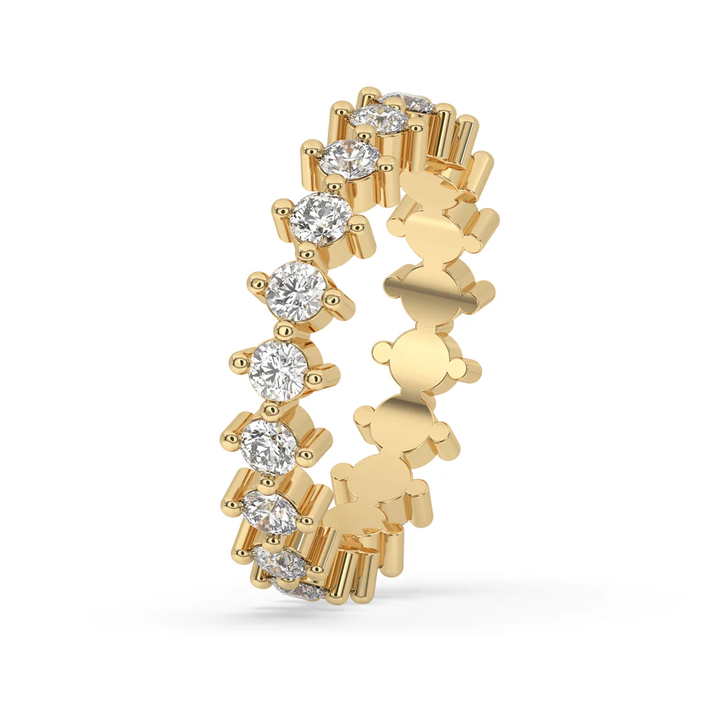 Round Diamond Wedding Band – Yellow Gold - Image 5