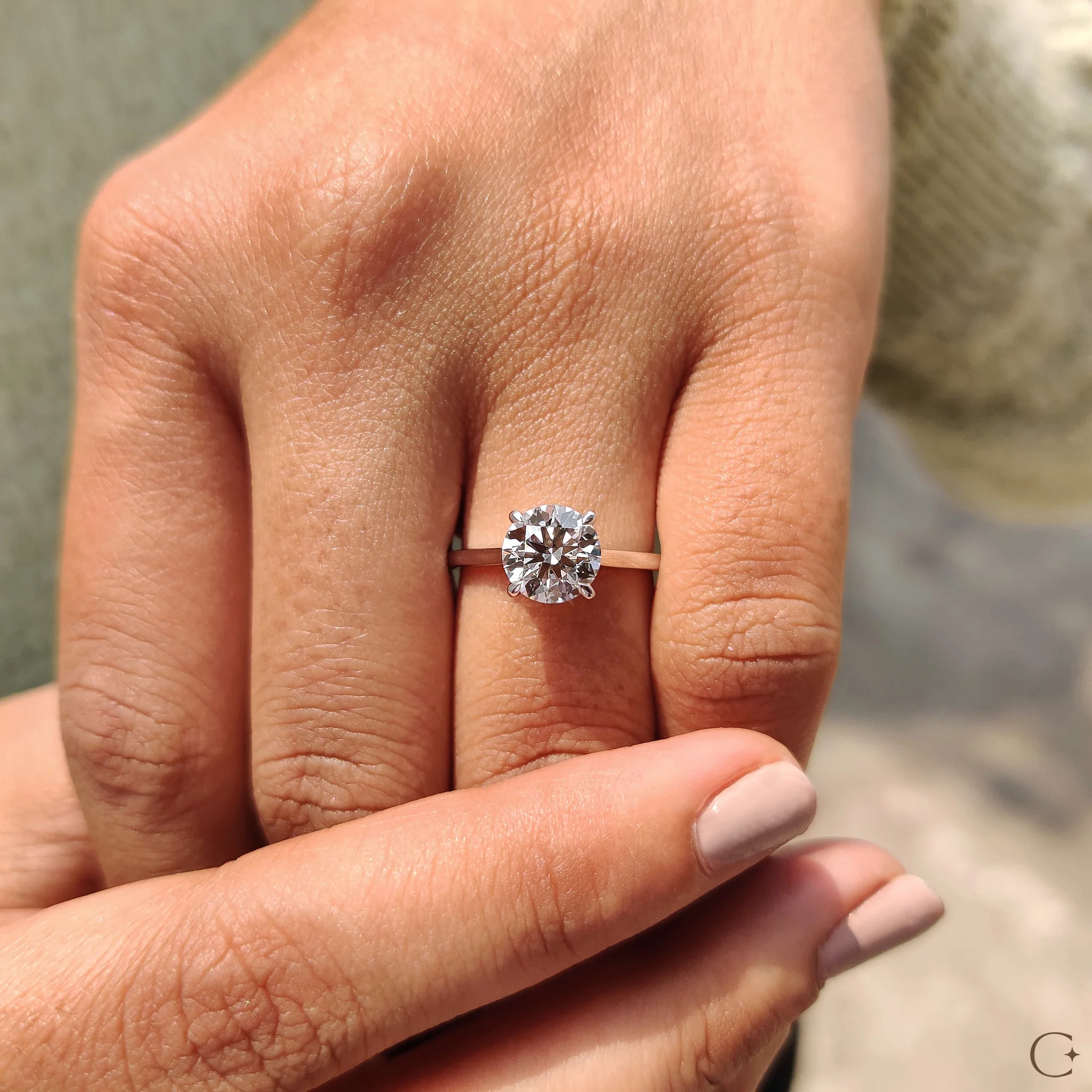 Cathedral Style Round Solitaire Diamond Ring - Image 4