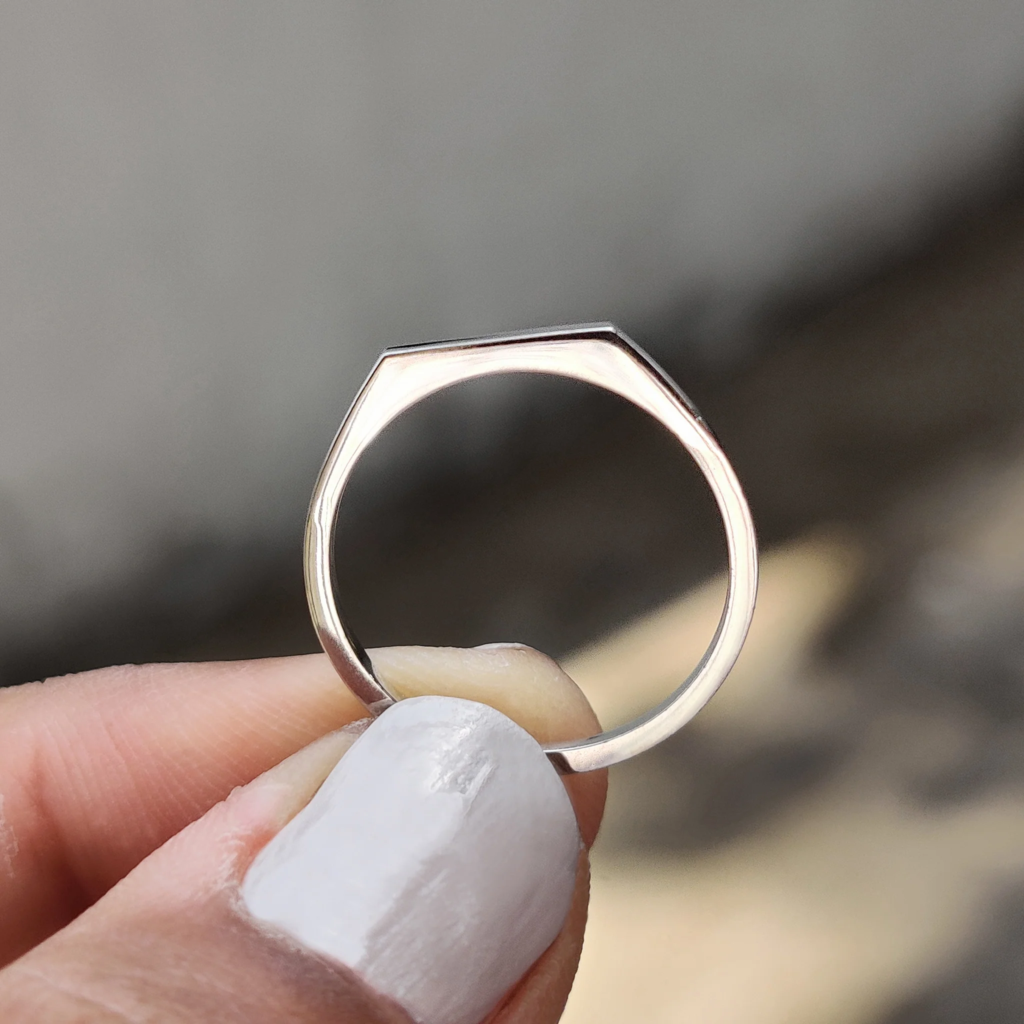 White Gold Simple comfort fit wedding band - Image 7