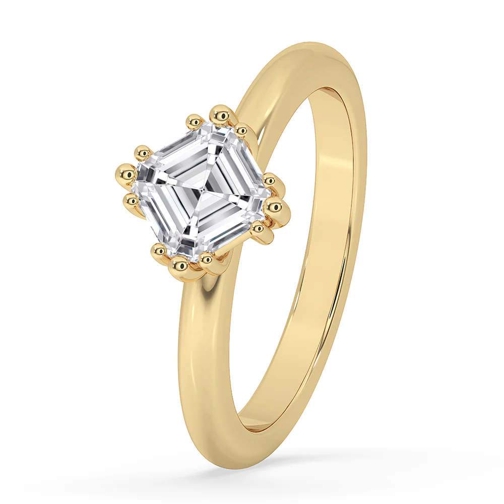 Solitaire Asscher Cut Diamond Ring - Image 3