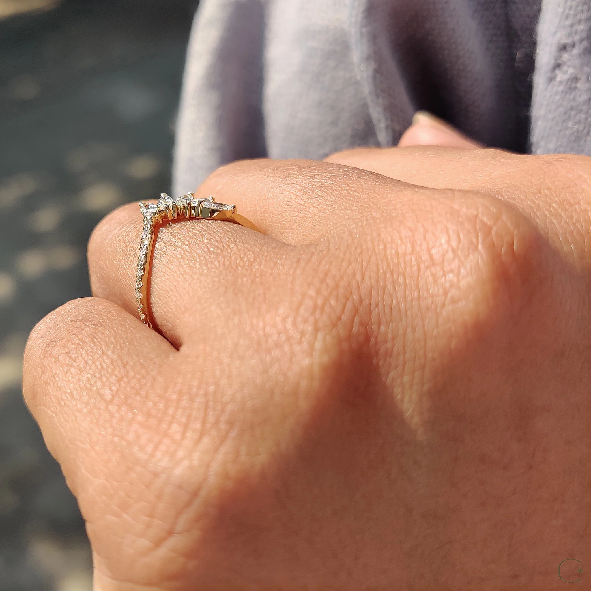 Tiara Wedding Band in Marquise and Round Diamond - Image 4