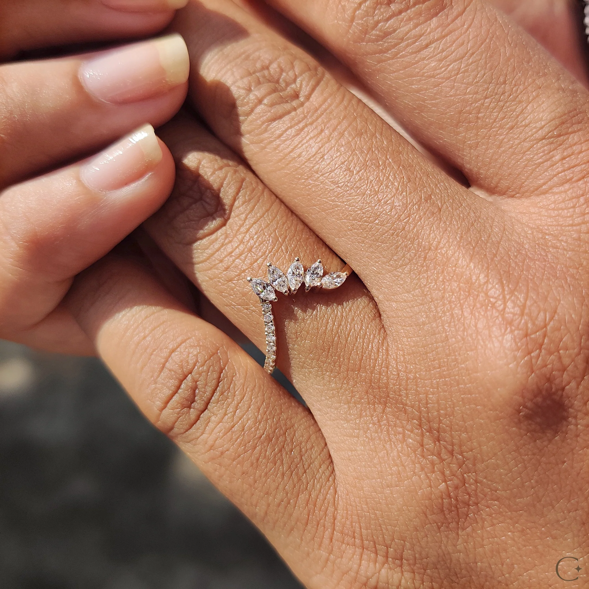 Tiara Wedding Band in Marquise and Round Diamond - Image 5