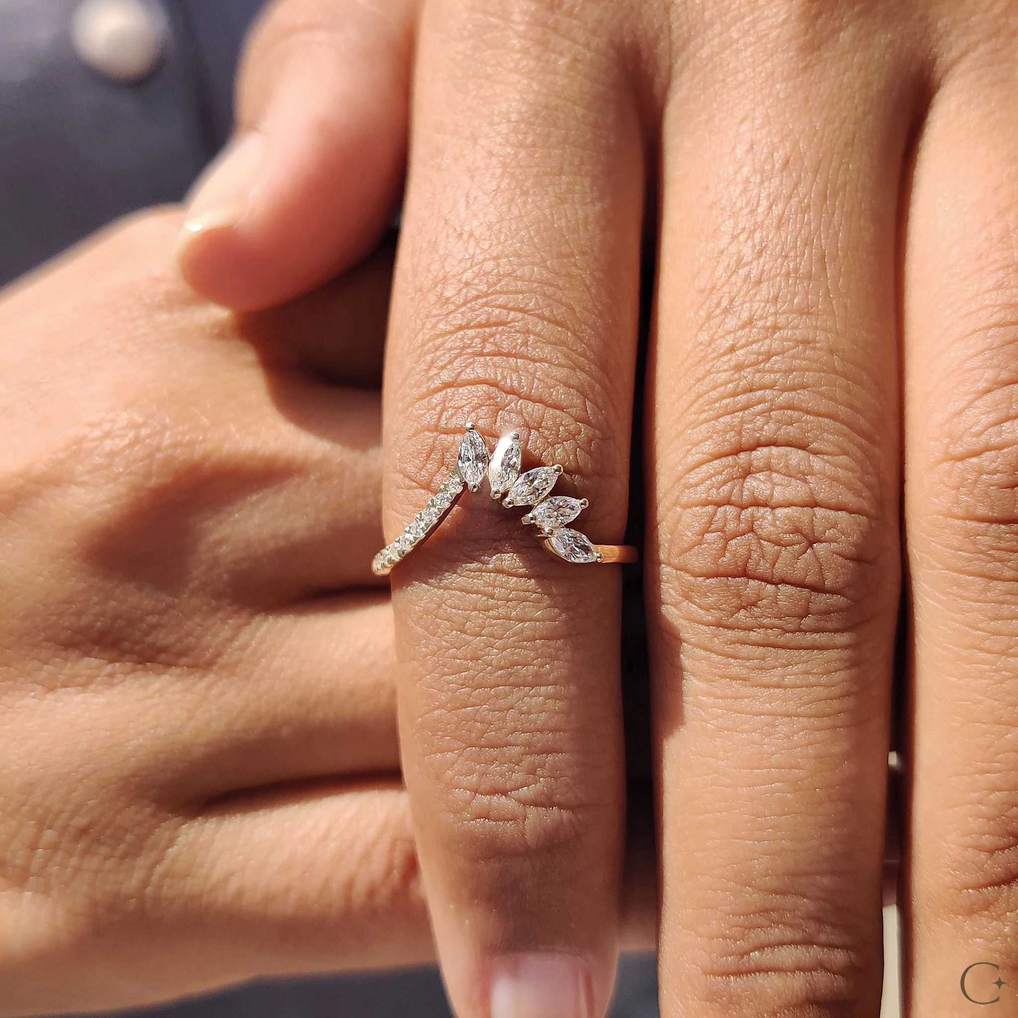 Tiara Wedding Band in Marquise and Round Diamond - Image 7