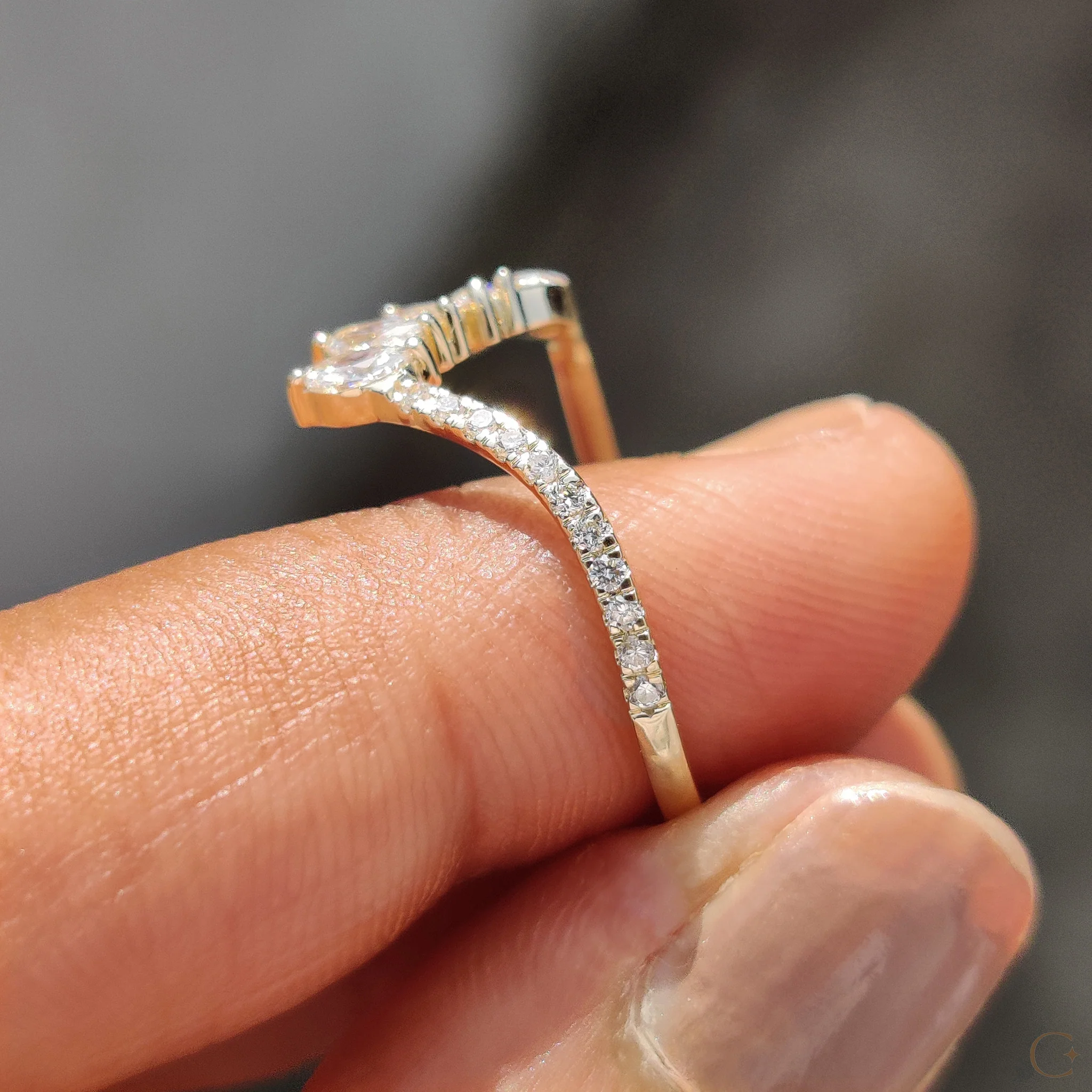 Tiara Wedding Band in Marquise and Round Diamond - Image 8