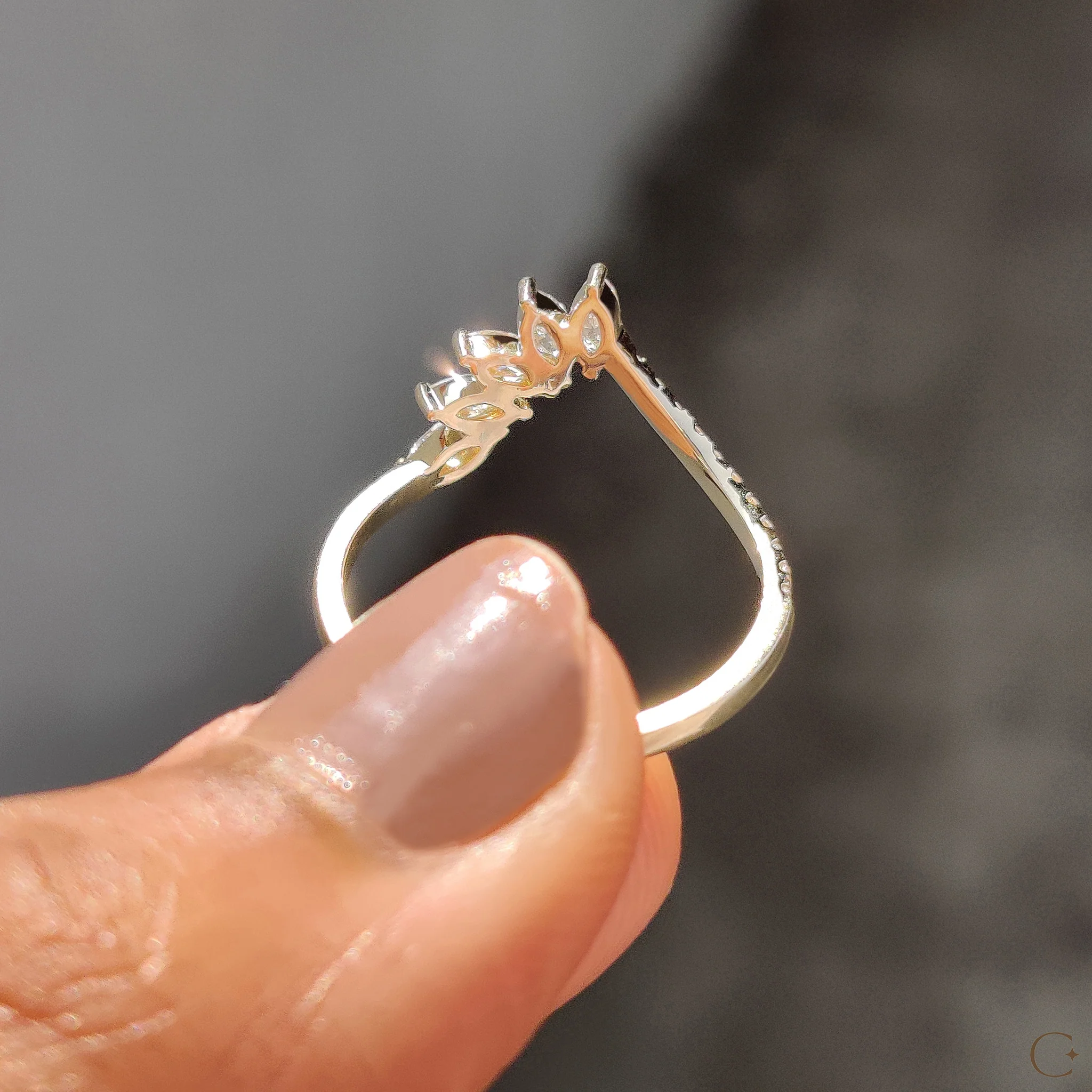 Tiara Wedding Band in Marquise and Round Diamond - Image 9