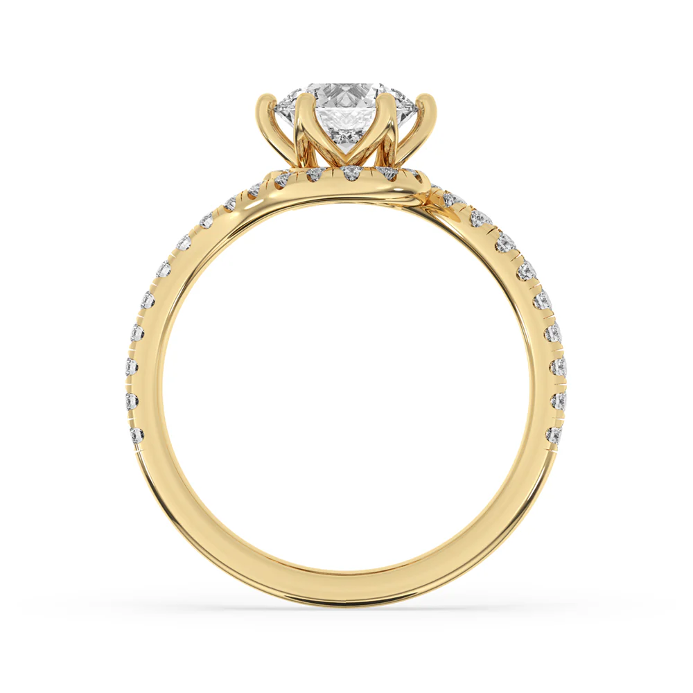 Twisted Engagement Ring Featuring a Sparkling Round Diamond - Image 3