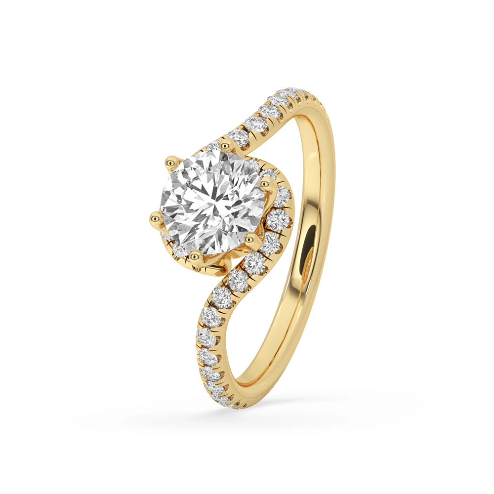 Twisted Engagement Ring Featuring a Sparkling Round Diamond - Image 4