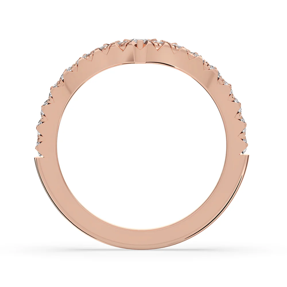 V Shaped Wedding Band - Half Eternity - Image 5